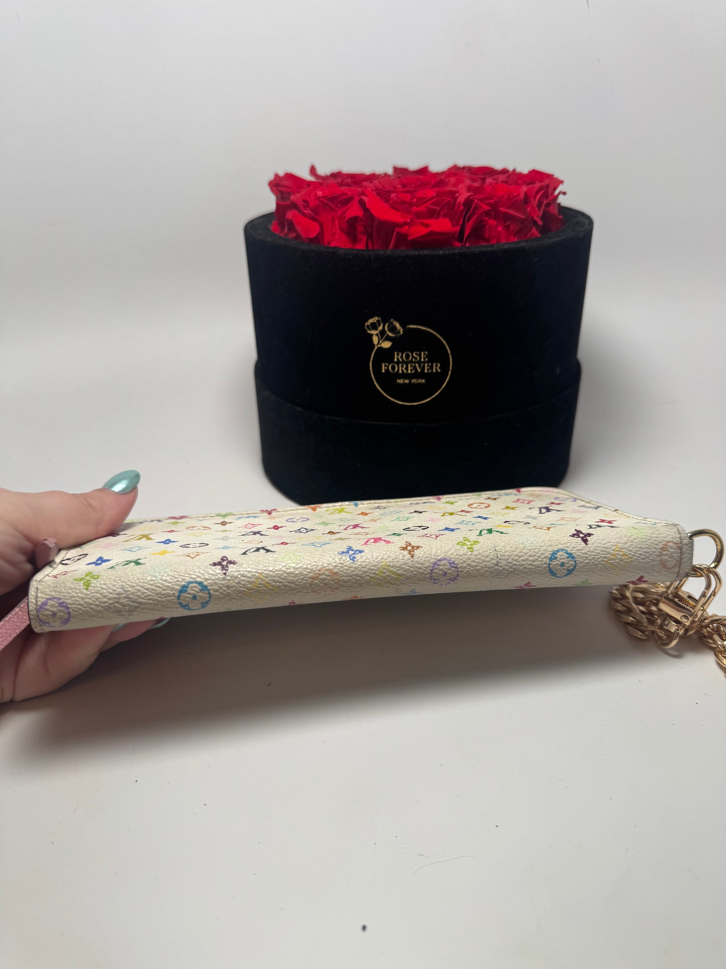 Louis Vuitton Insolite White Multicolor Murakami Wallet on Chain/Wristlet