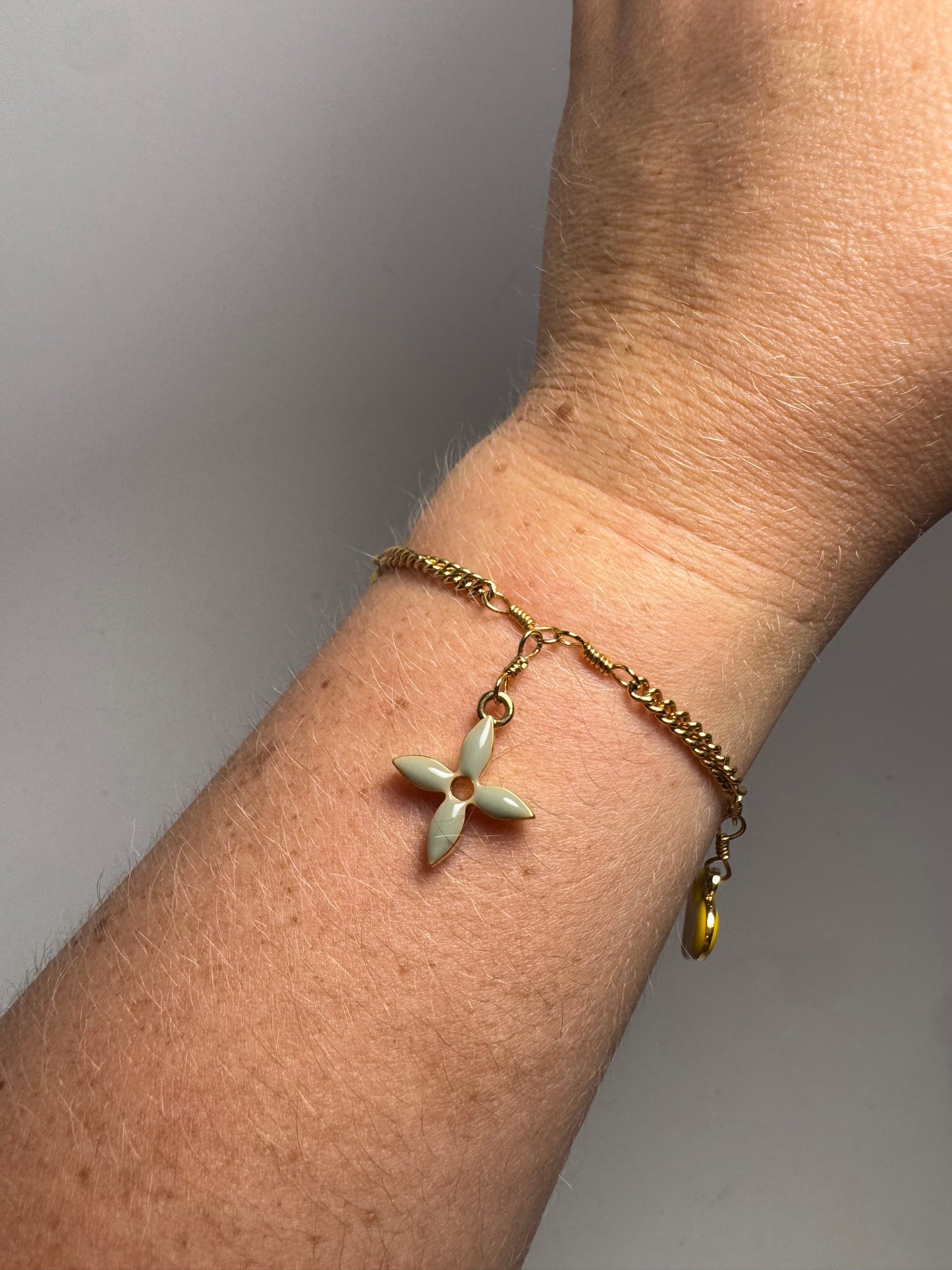Louis Vuitton Sweet Monogram Charm Bracelet Gold Tone