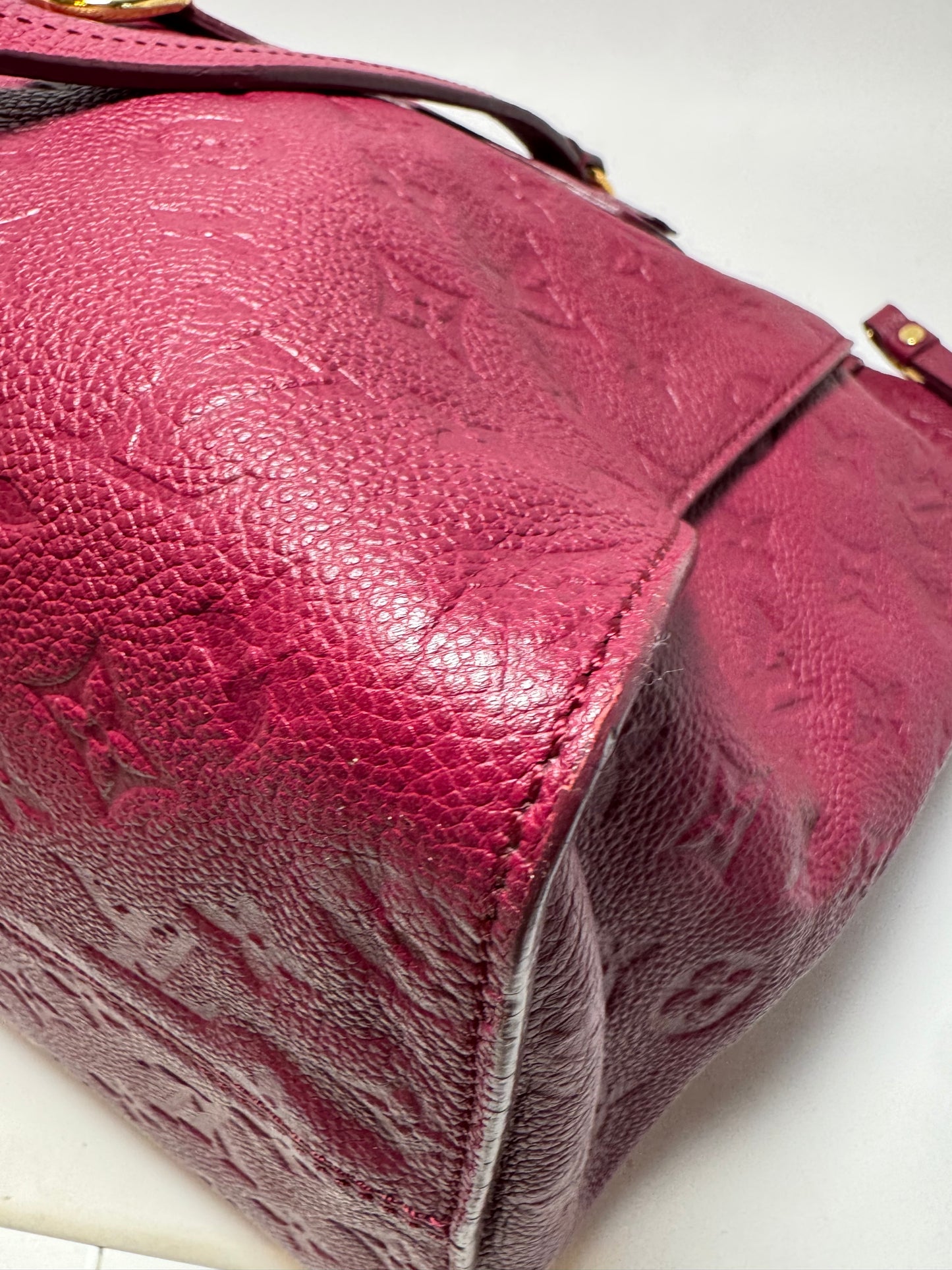 Louis Vuitton Lumineuse PM Purple Burgundy Empriente Leather Satchel/Shoulder Bag