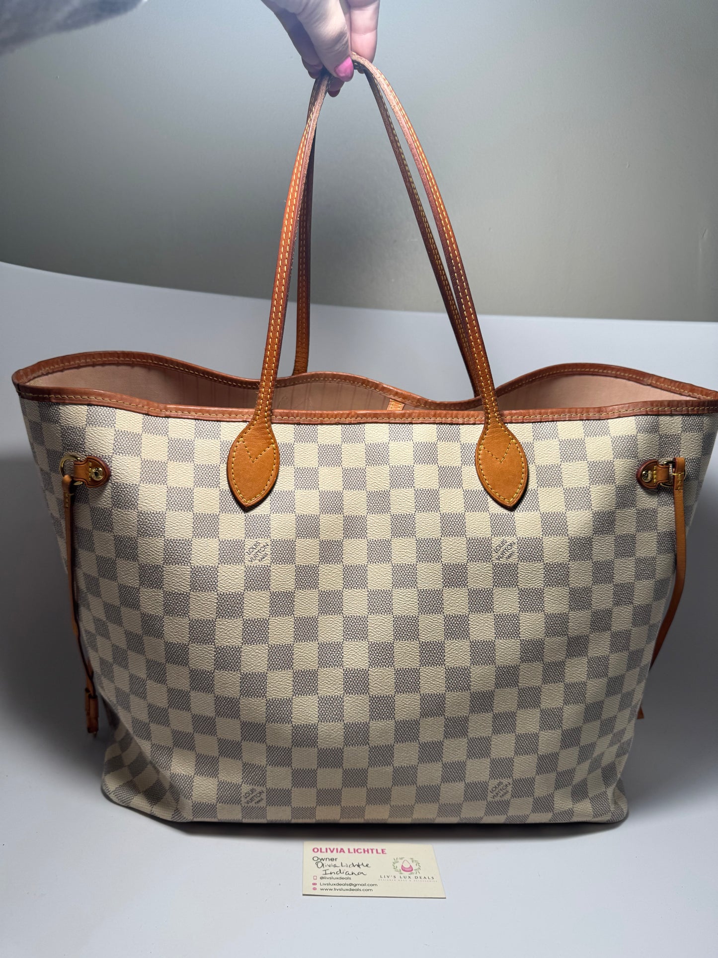 Louis Vuitton Neverfull GM Damier Azur with Ballerine Pink Interior Made in 2019