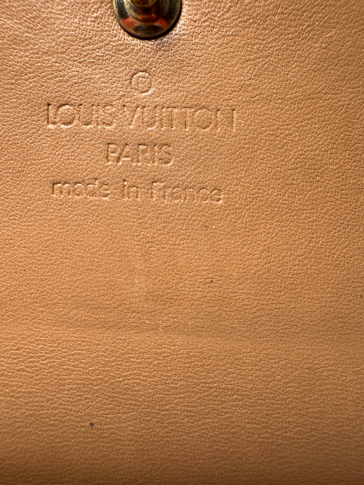 Louis Vuitton Elise Vernis Leather Gold Monogram Compact Wallet
