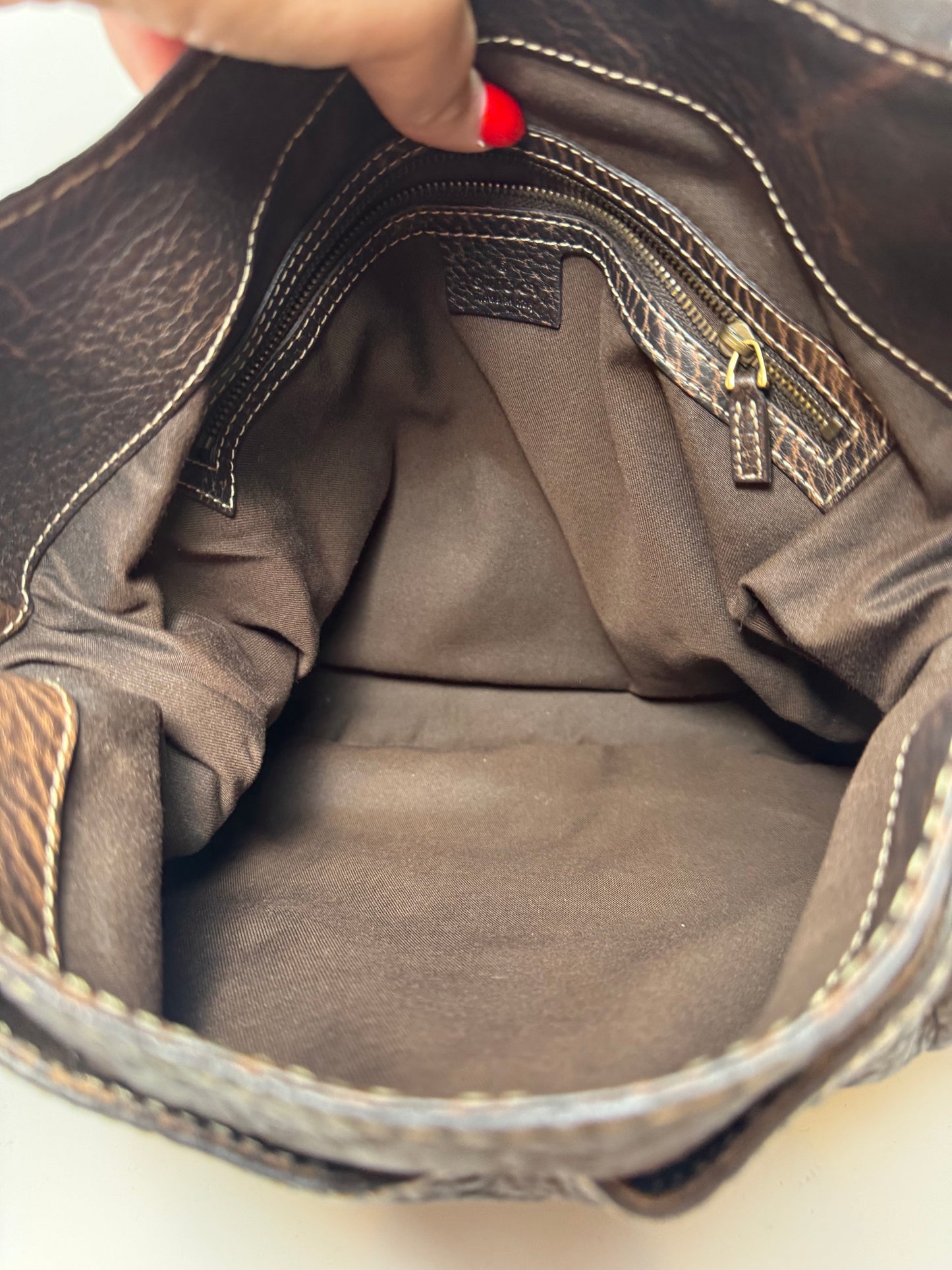 Gucci Dark Brown Guccissima Leather Pelham Large Shoulder Bag