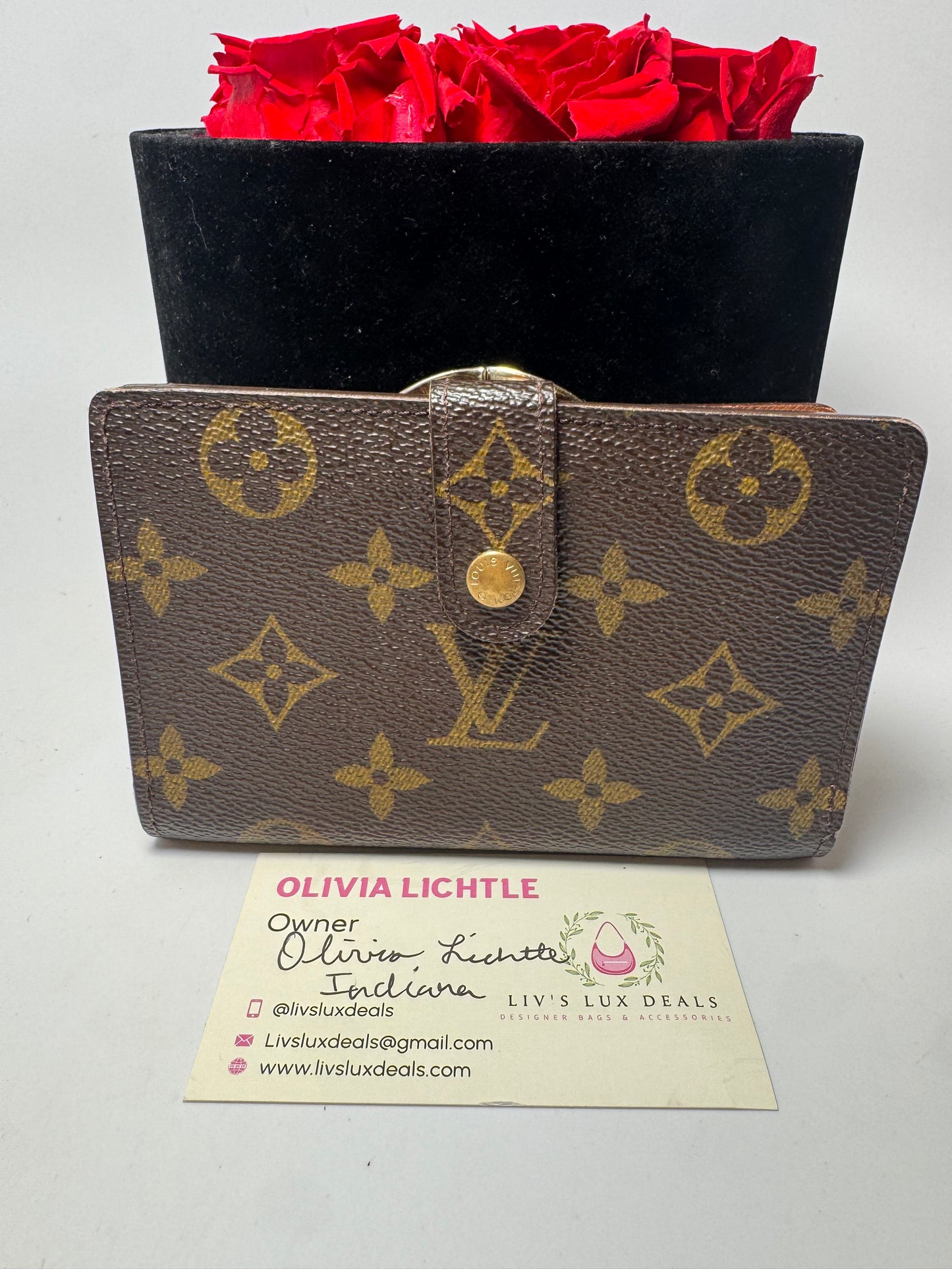 Louis Vuitton French Purse Kiss Lock Monogram Wallet