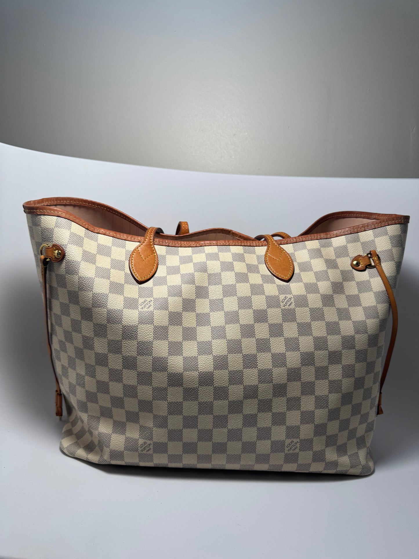 Louis Vuitton Neverfull GM Damier Azur with Ballerine Pink Interior Made in 2019