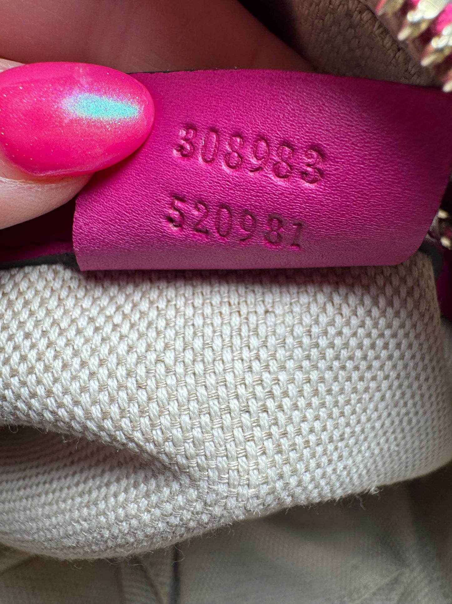 Gucci Raspberry Pink Soho Chain Strap Patent Leather