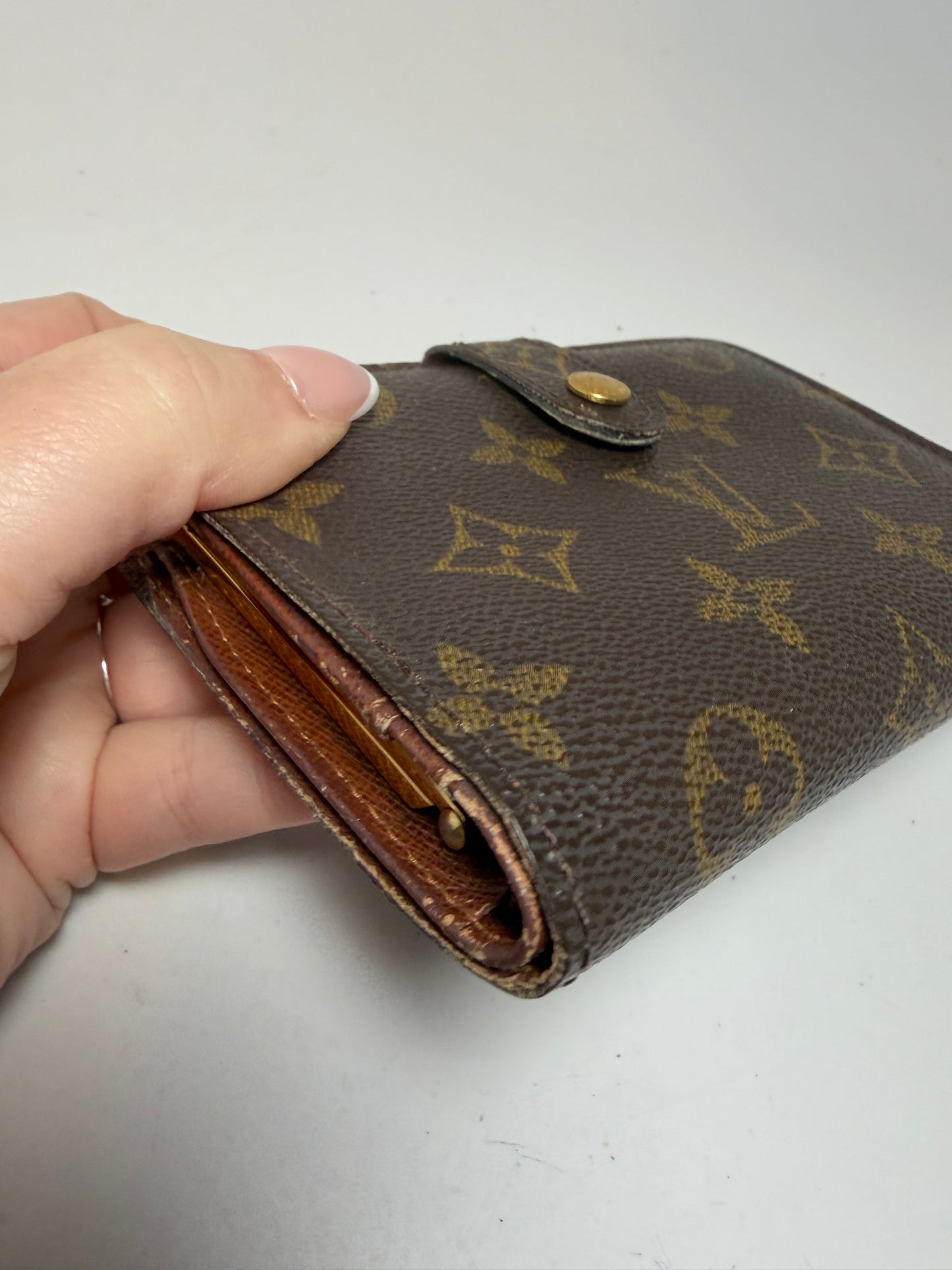 Louis Vuitton French Purse Monogram Kiss Lock Wallet