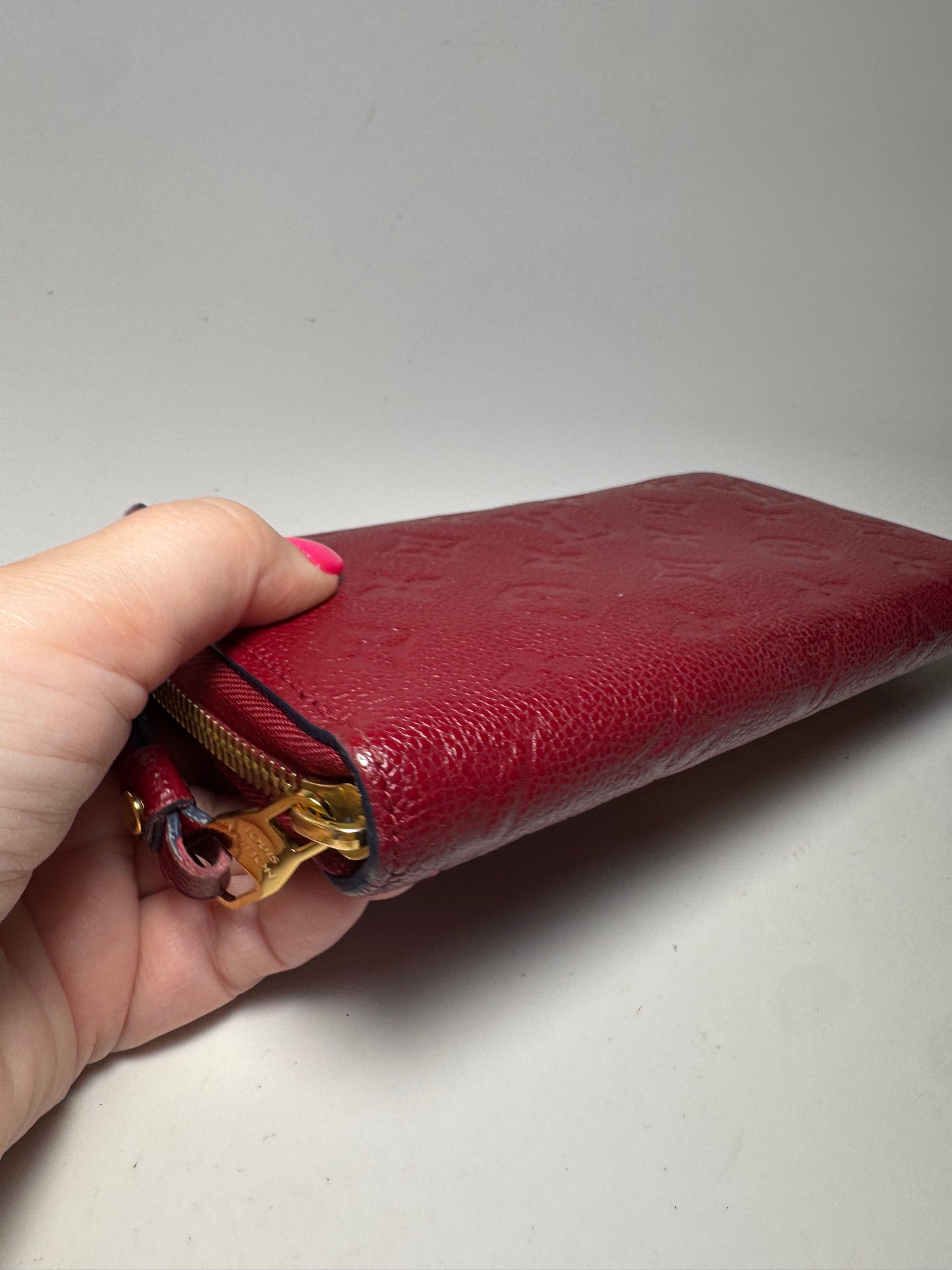 Louis Vuitton Cerise Red Monogram Empriente Leather Zippy Wallet