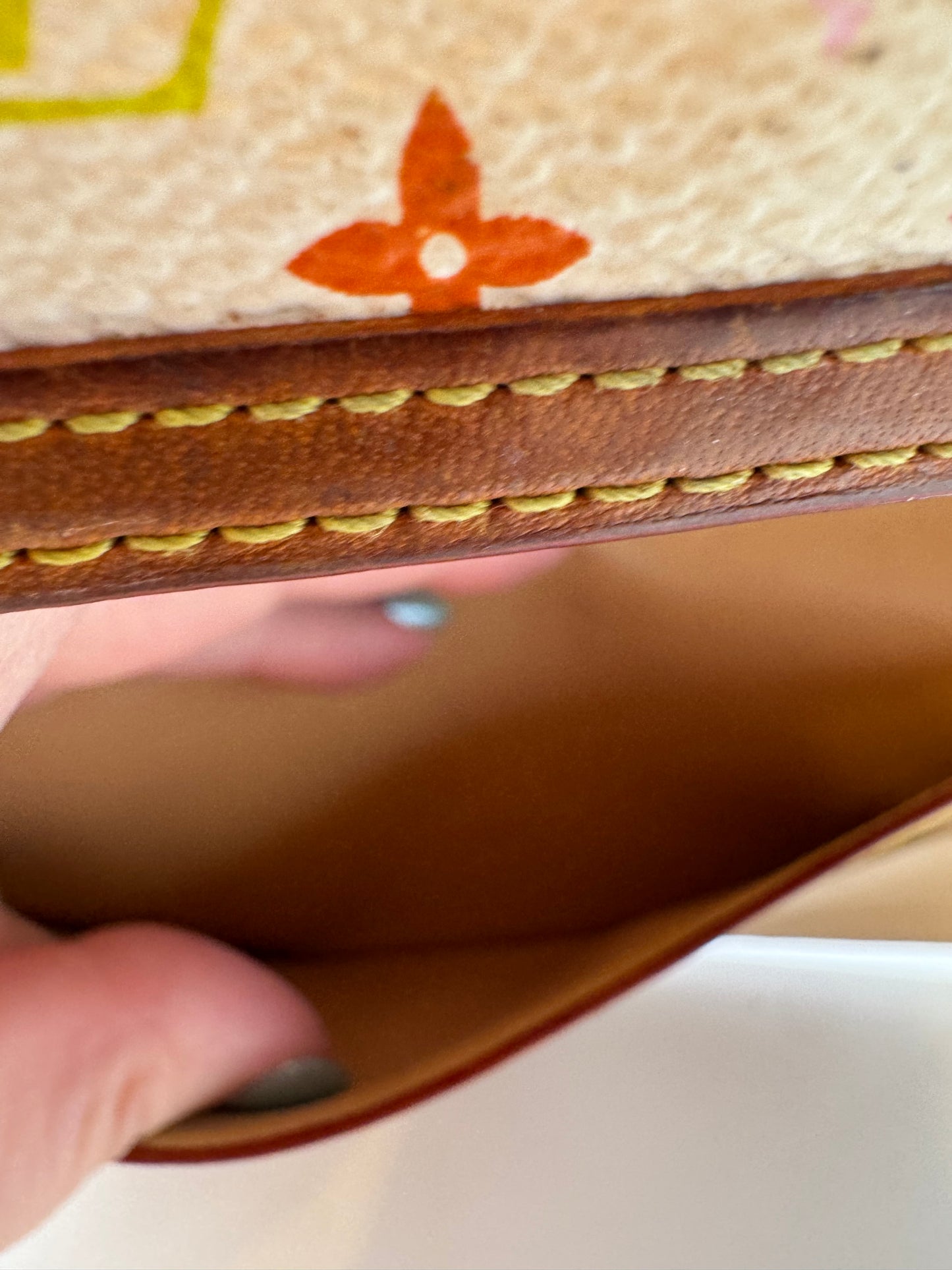 Louis Vuitton Porte Tressor Trifold White Multicolor Monogram Wallet