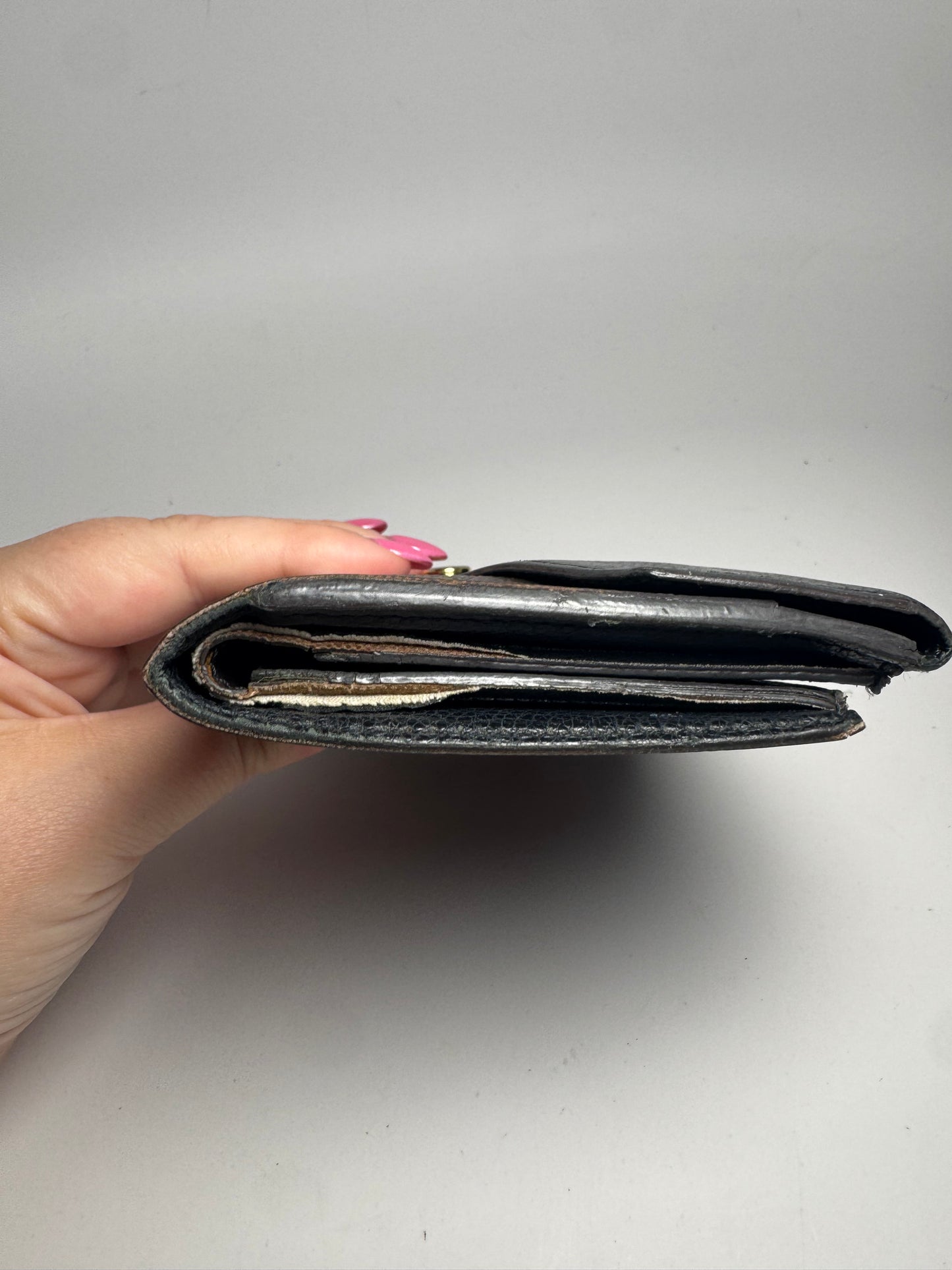 Louis Vuitton Monogram Pallas Wallet Brown Monogram & Black Leather