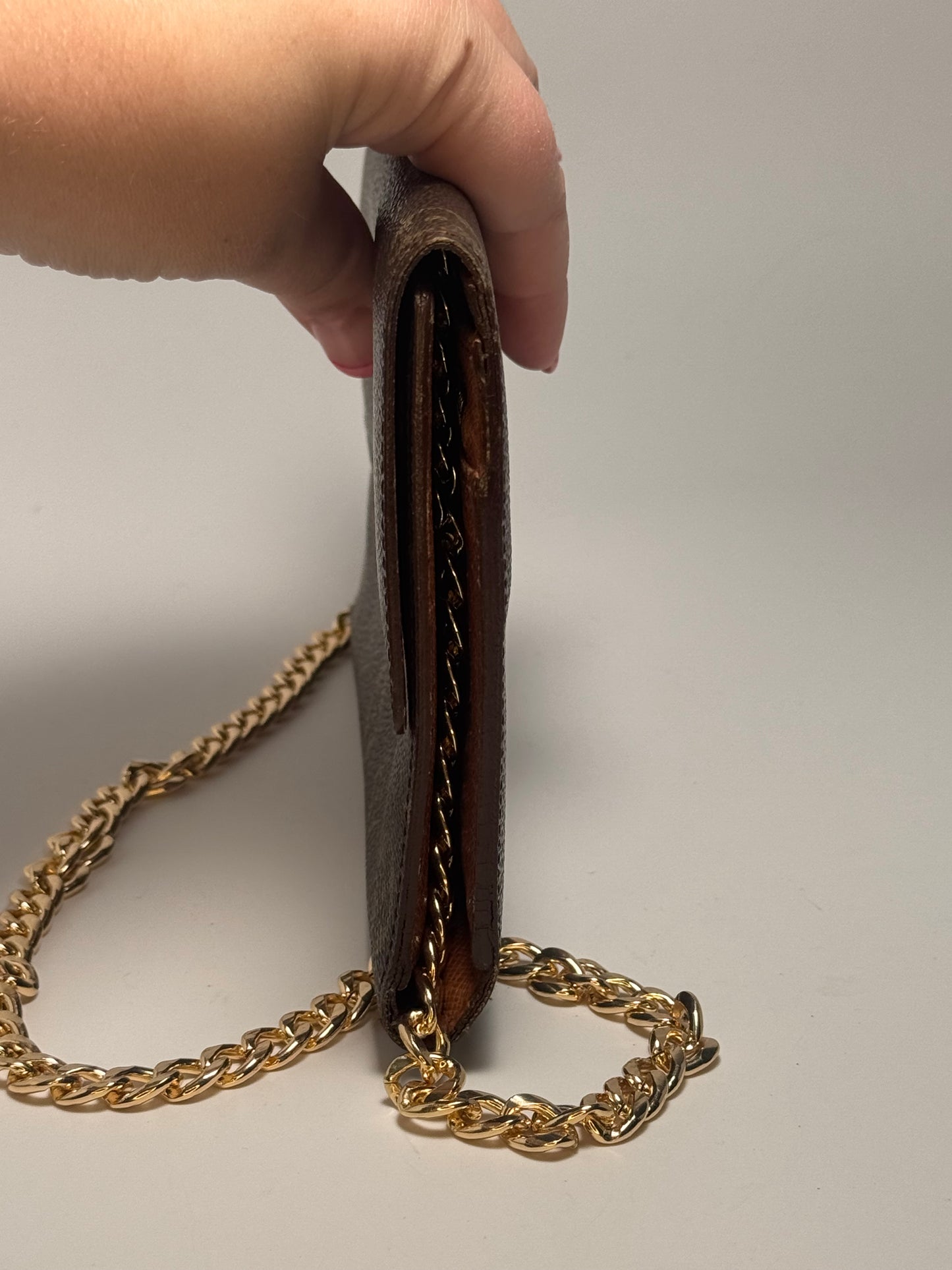 Louis Vuitton Monogram Trifold Pochette Passport Holder / Wallet on Chain- December 1994