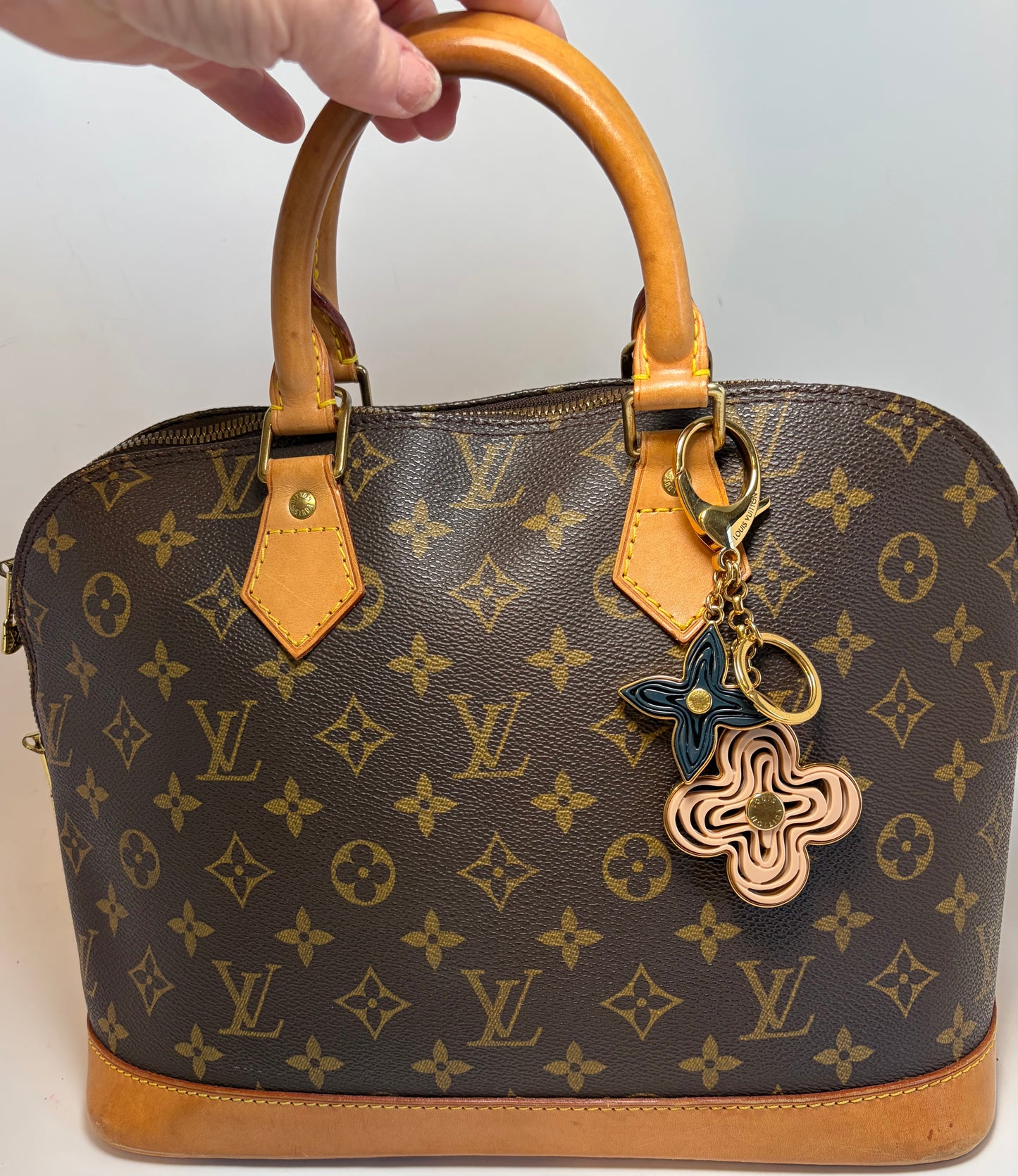 Louis Vuitton Resin Naïf Flower Pink, Black & Gold Bag Charm w/box
