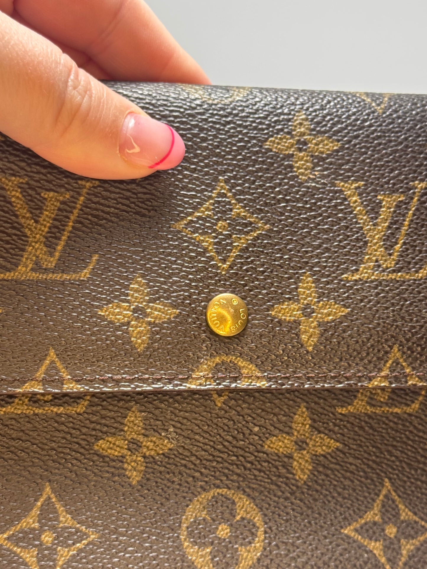 Louis Vuitton Monogram Trifold Pochette Passport Holder / Wallet on Chain- December 1994