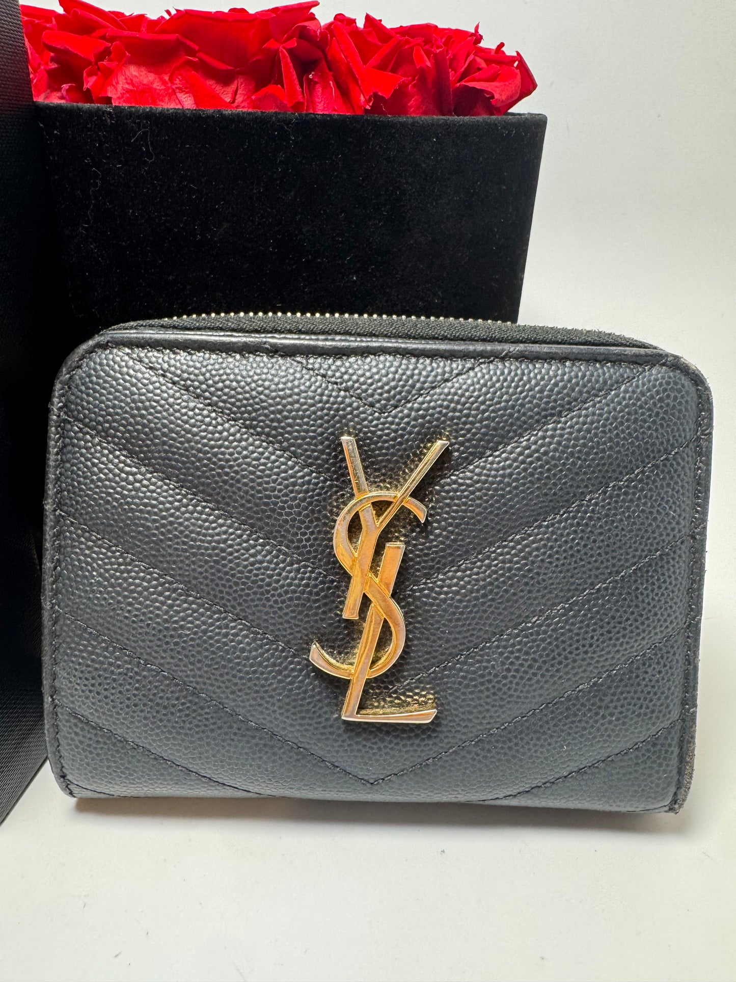 Saint Laurent Bifold Cassandra Wallet Caviar Leather