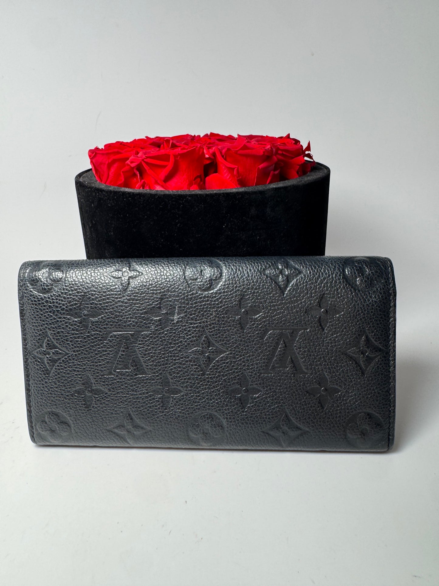 Louis Vuitton Emilie Empriente Wallet Black Leather