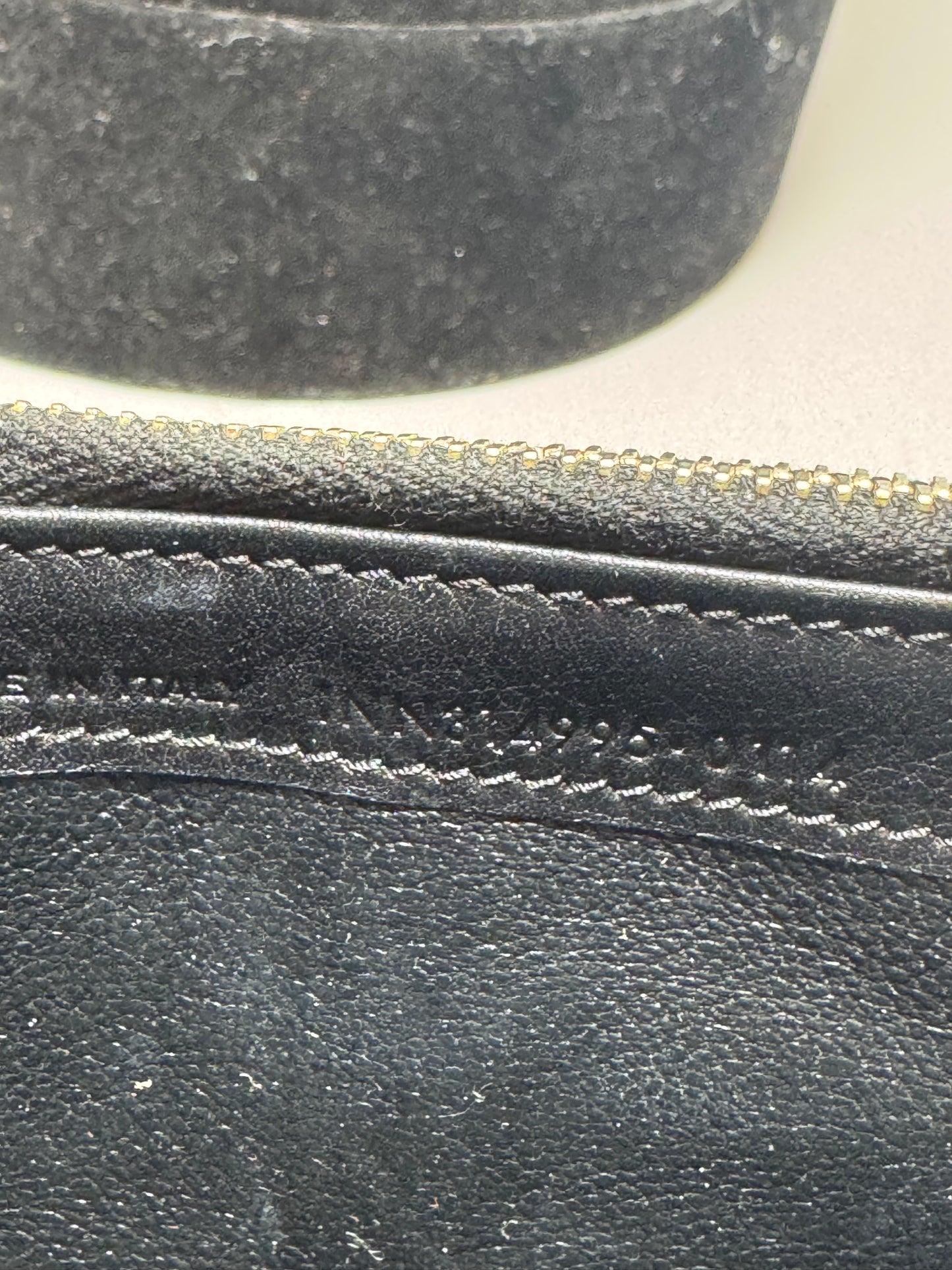Yves Saint Laurent Black Leather Clutch w/Gold