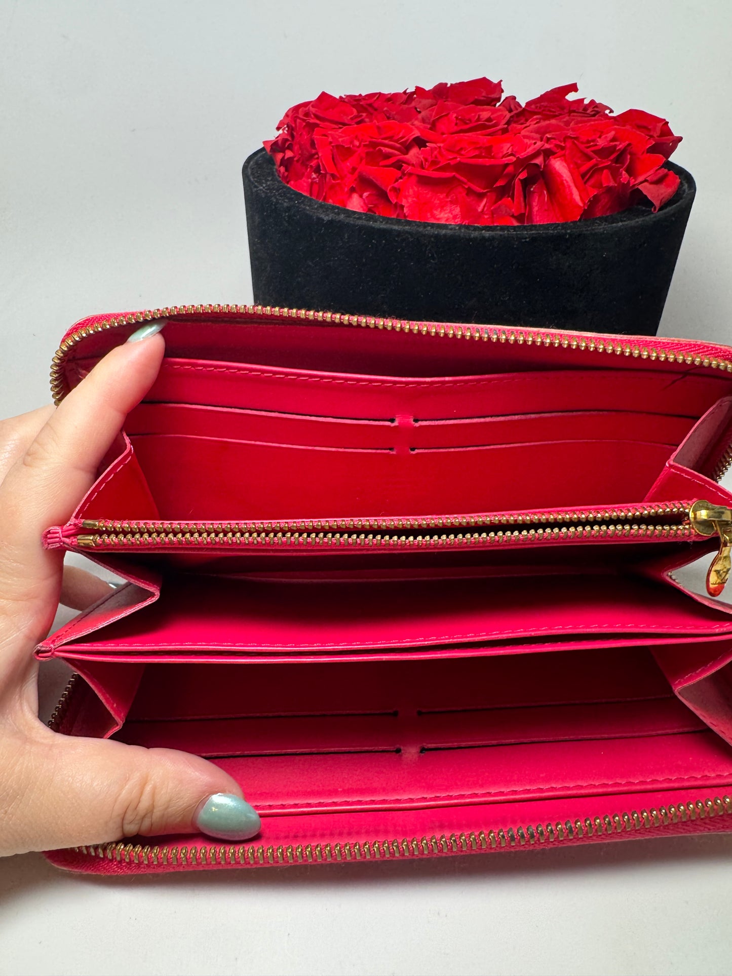 Louis Vuitton Watermelon Vernis Leather Zippy Wallet Monogram