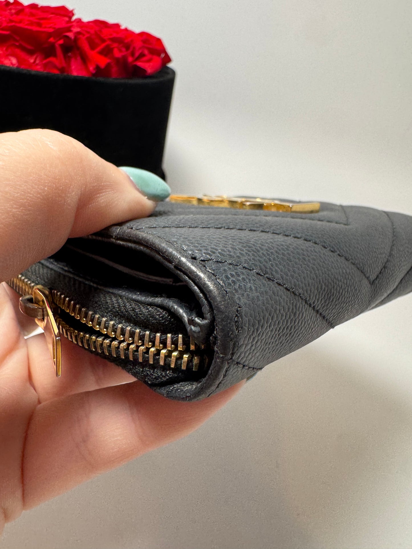 Saint Laurent Bifold Cassandra Wallet Caviar Leather