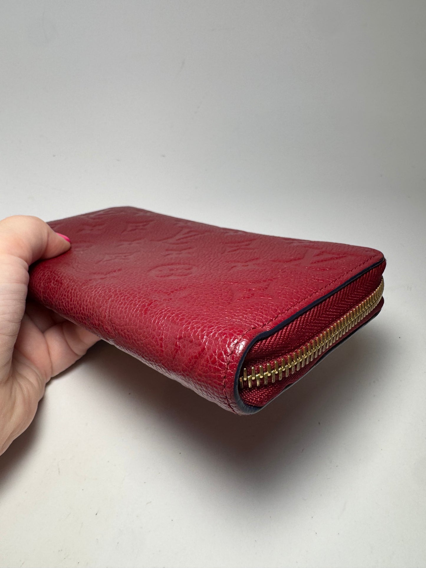 Louis Vuitton Cerise Red Monogram Empriente Leather Zippy Wallet