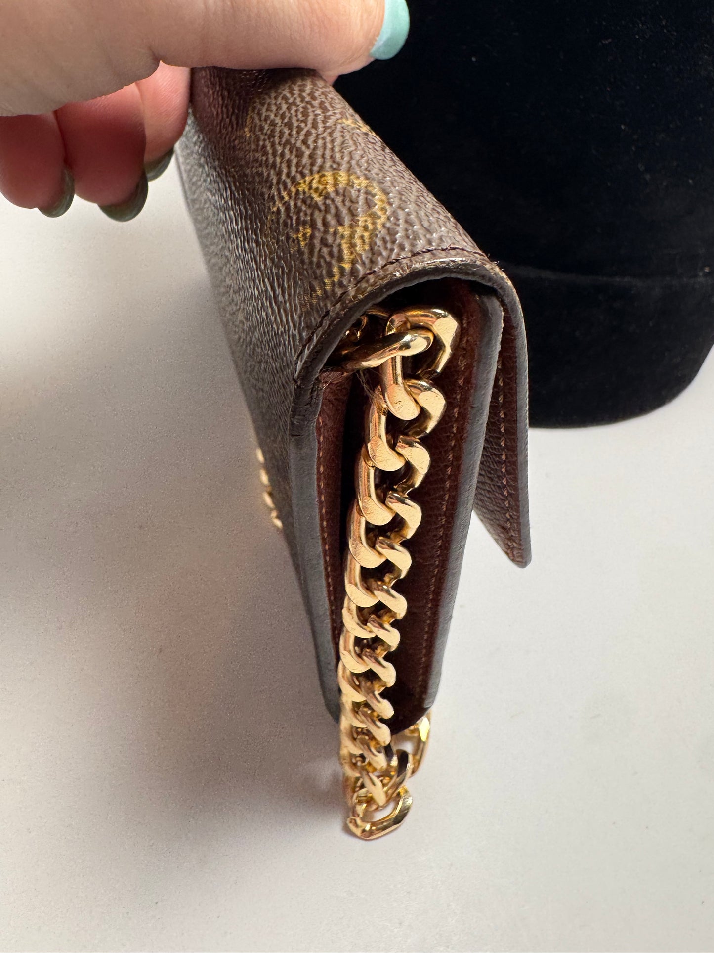Louis Vuitton Sarah Monogram Wallet on Chain Made in France