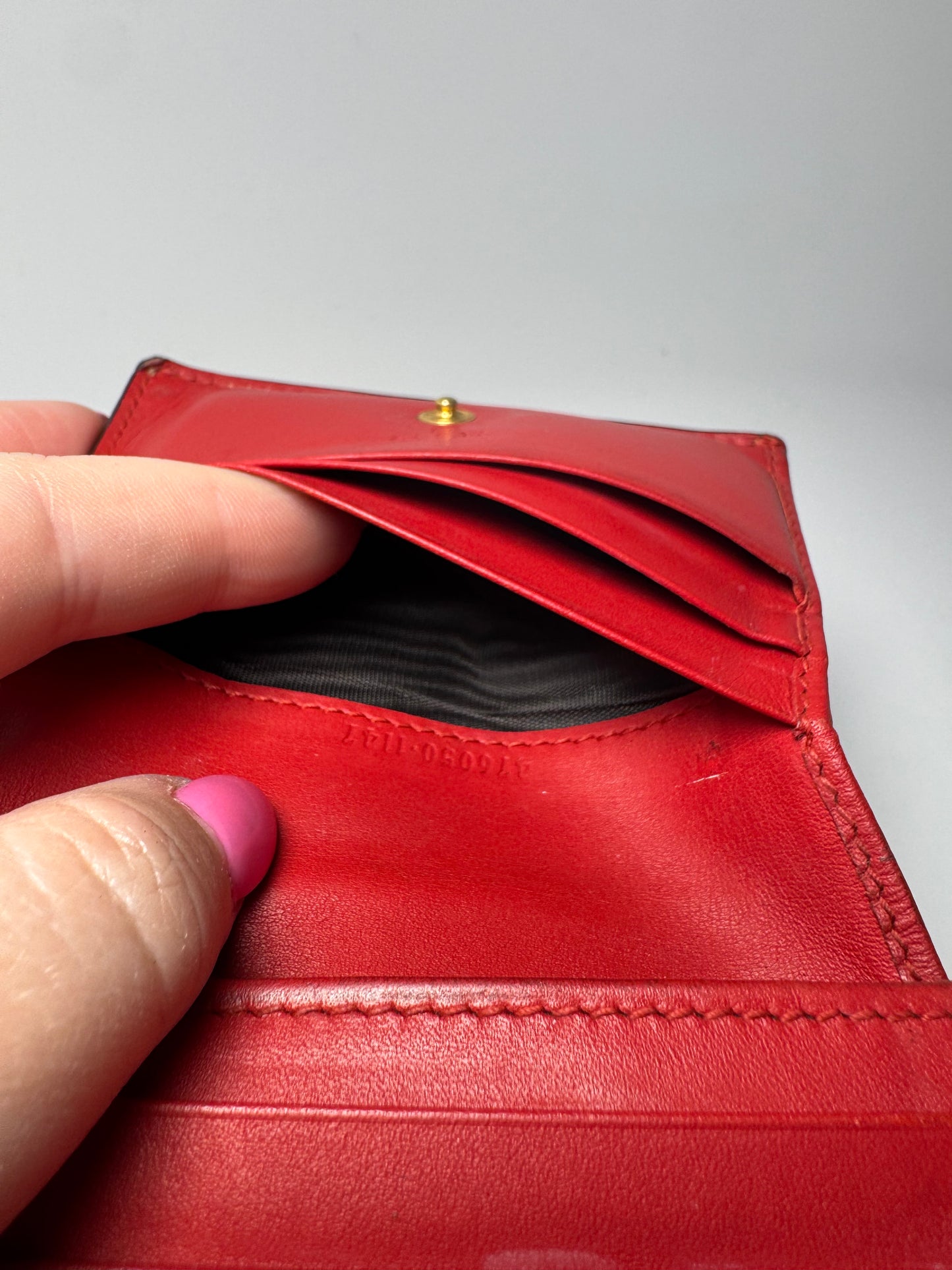 Gucci Cherry Web Card Case w/Enamel Gucci Wallet Made in Italy