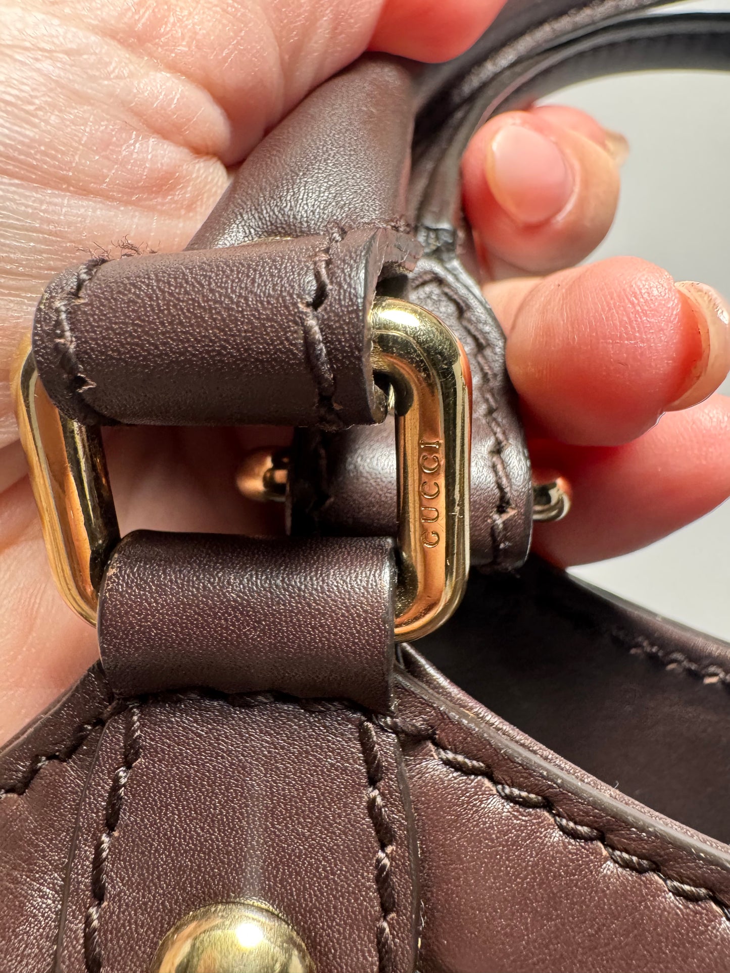Gucci Sukey Tote Guccissima Leather Hand Bag Walnut Brown