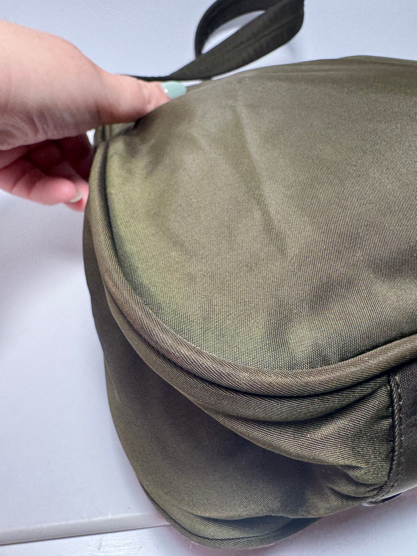 Prada Olive Green Nylon Shoulder Bag