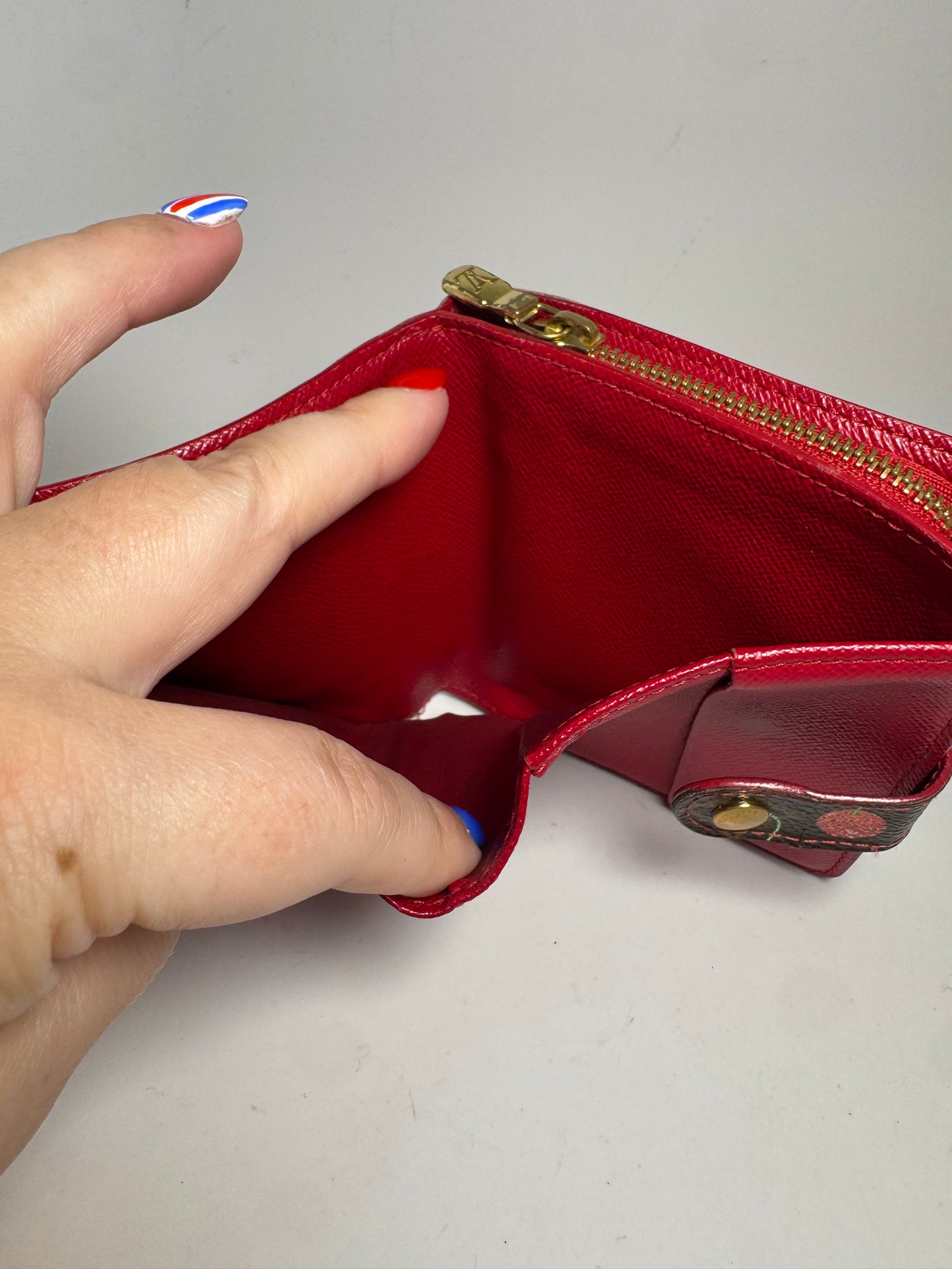 Louis Vuitton Murakami Cherry Compact Zip Wallet Monogram