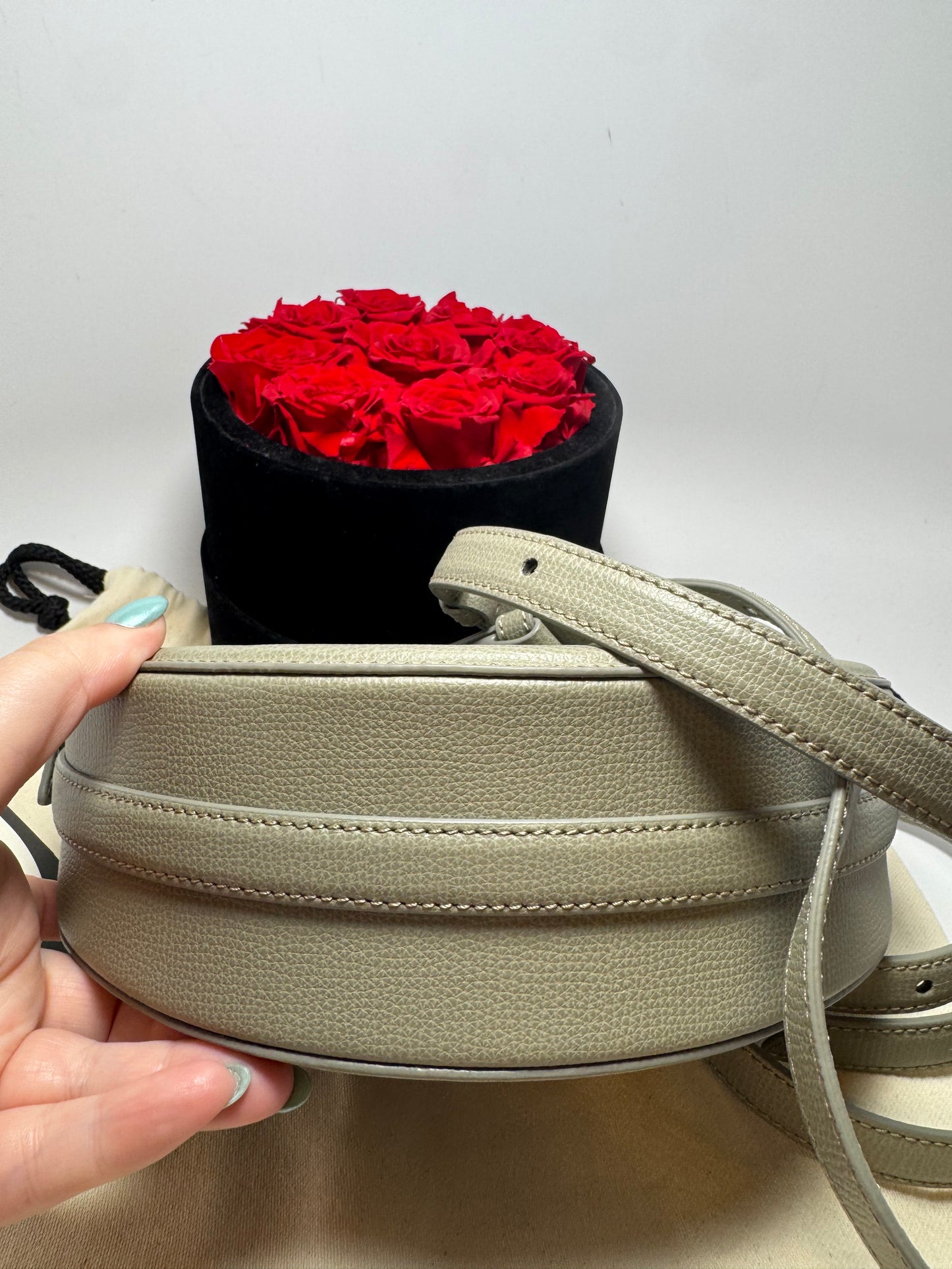Polène Numero Dix Textured Taupe Crossbody/Shoulder Bag
