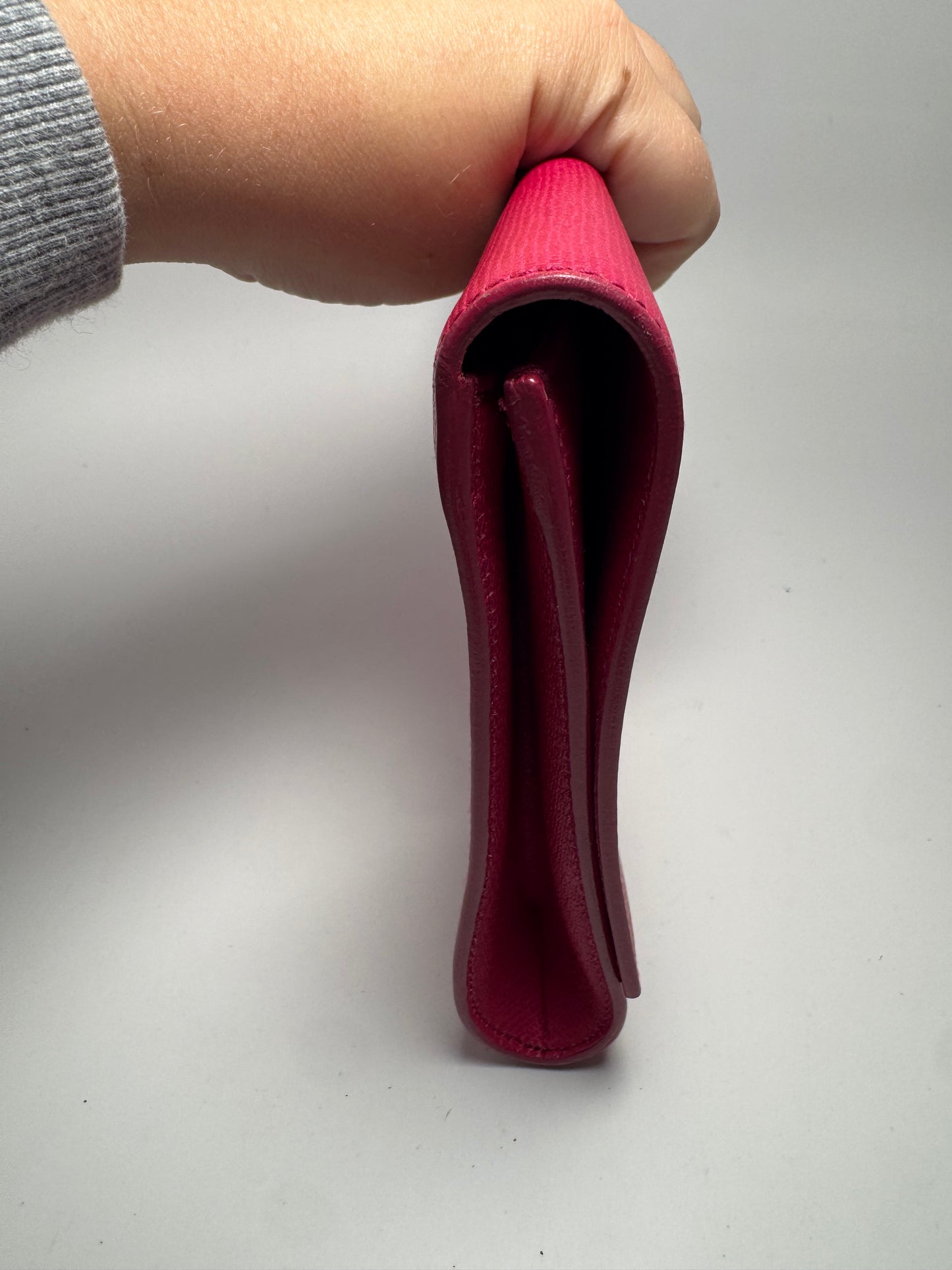 Yves Saint Laurent Hot Pink Leather Clutch