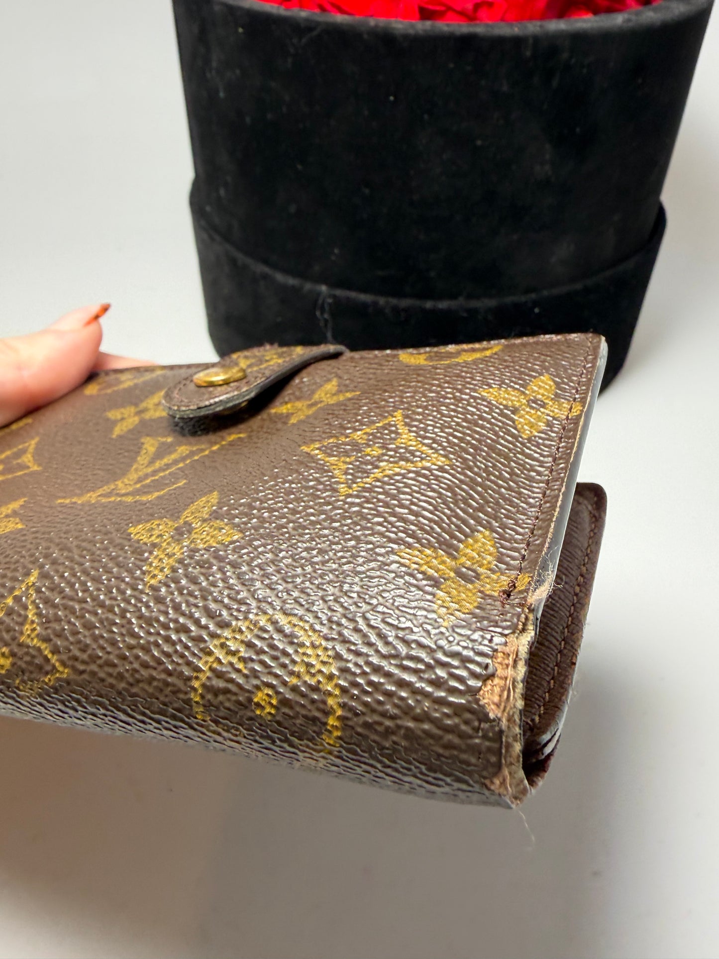 Louis Vuitton French Purse Monogram Kiss Lock Wallet- Fair Condition