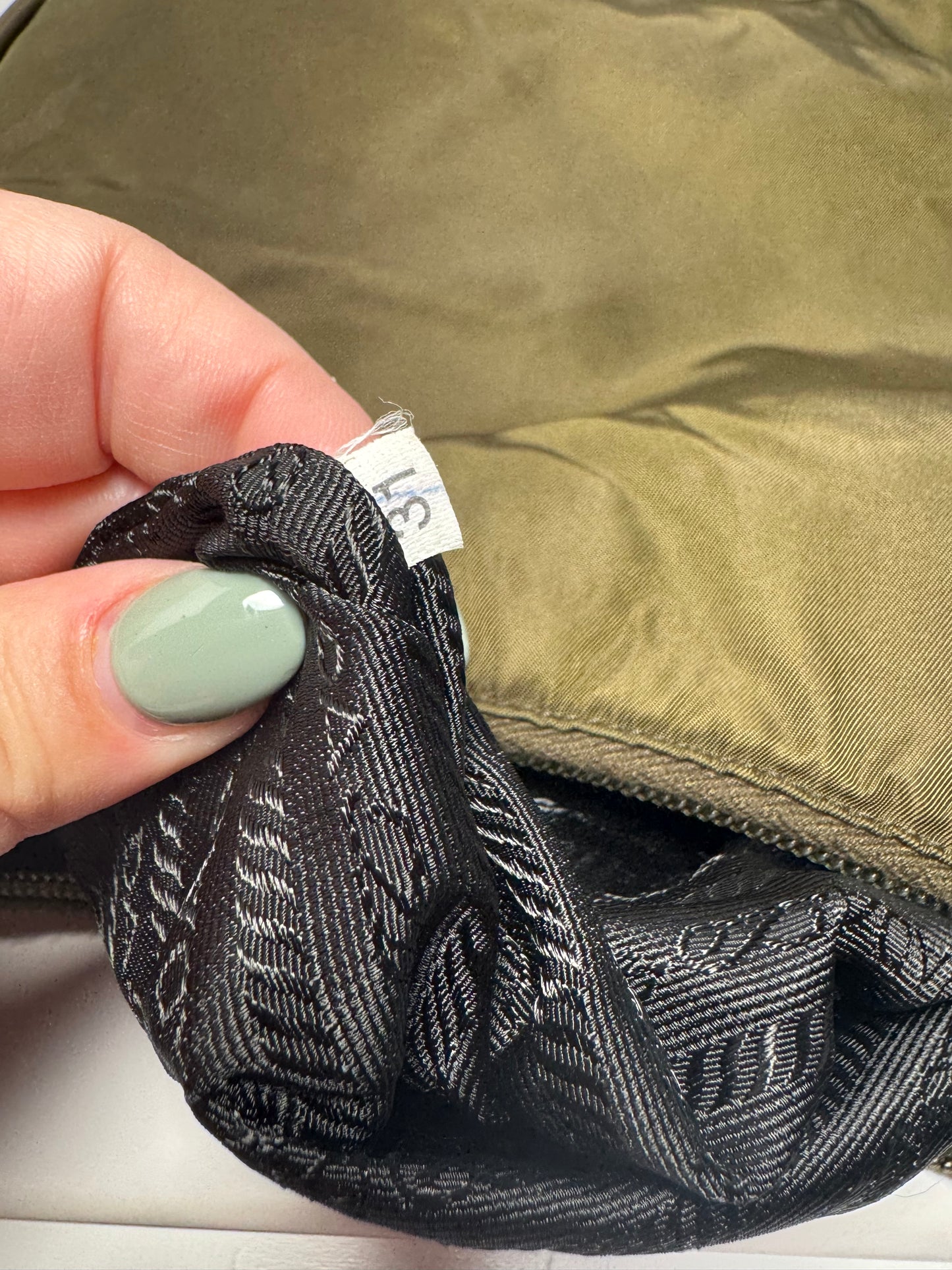 Prada Olive Green Nylon Shoulder Bag