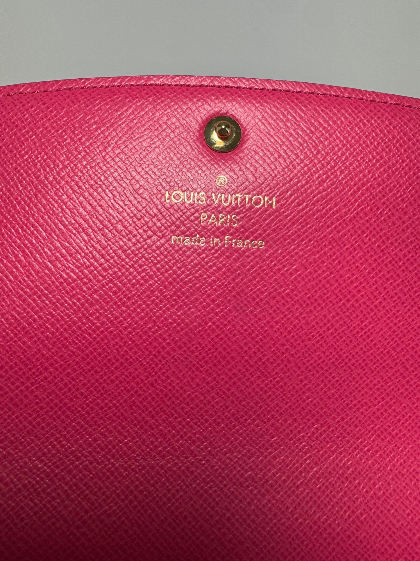 Louis Vuitton Emilie Bloom Pink Fuchsia Monogram Wallet Flower Accents Luxury
