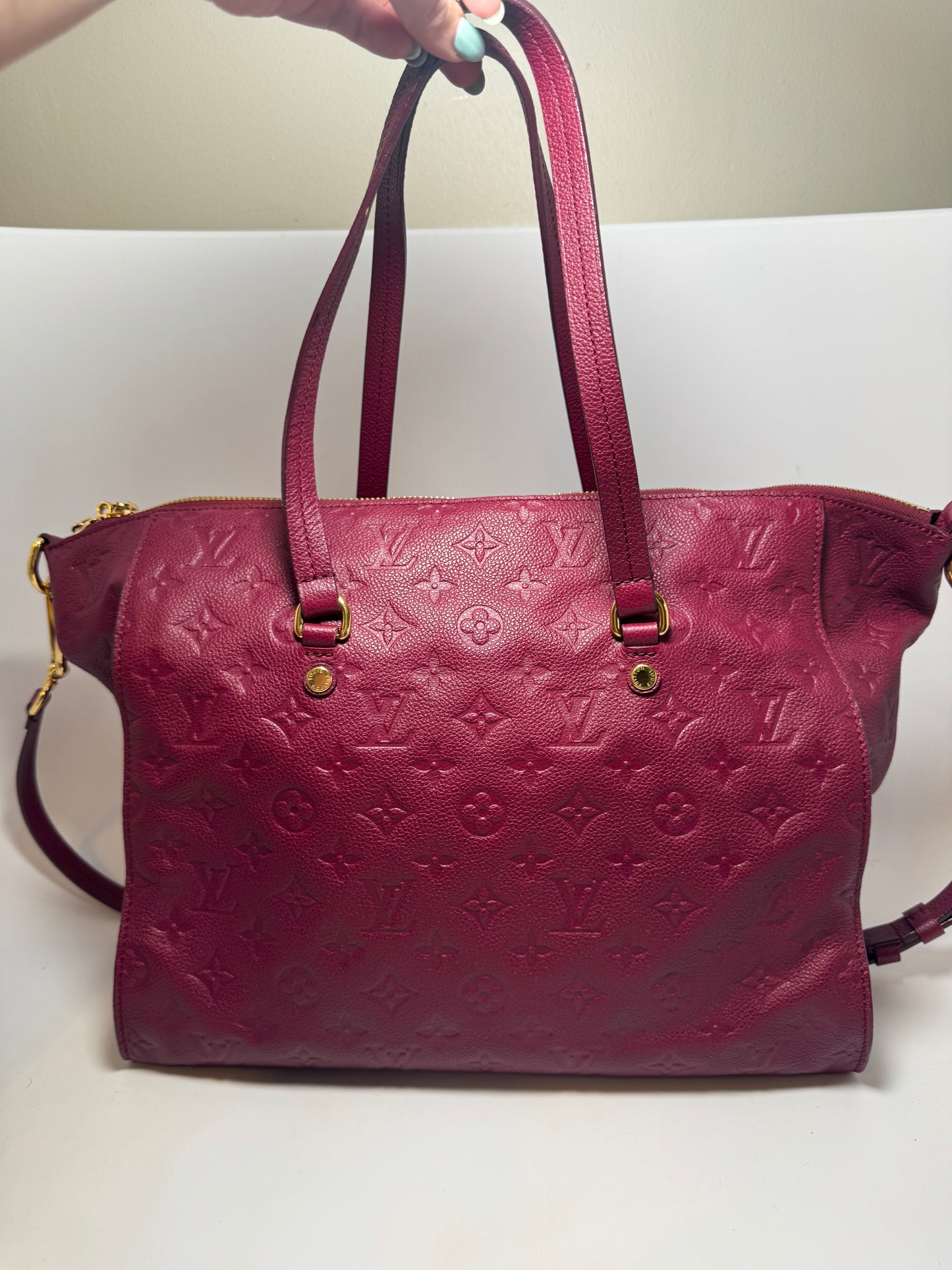 Louis Vuitton Lumineuse PM Purple Burgundy Empriente Leather Satchel/Shoulder Bag