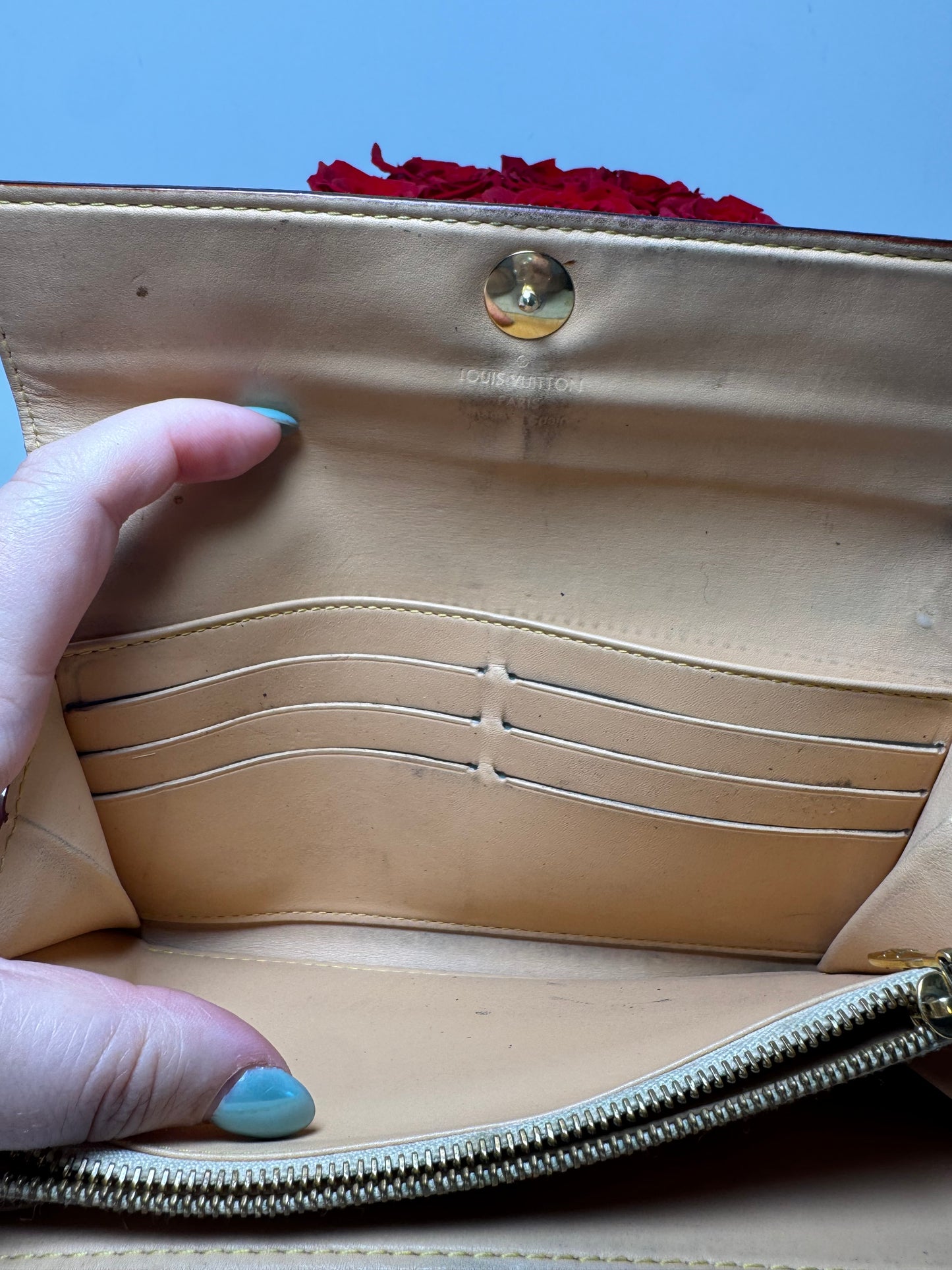 Louis Vuitton Black Multicolor Sarah Wallet Murakami Piece Fair Condition