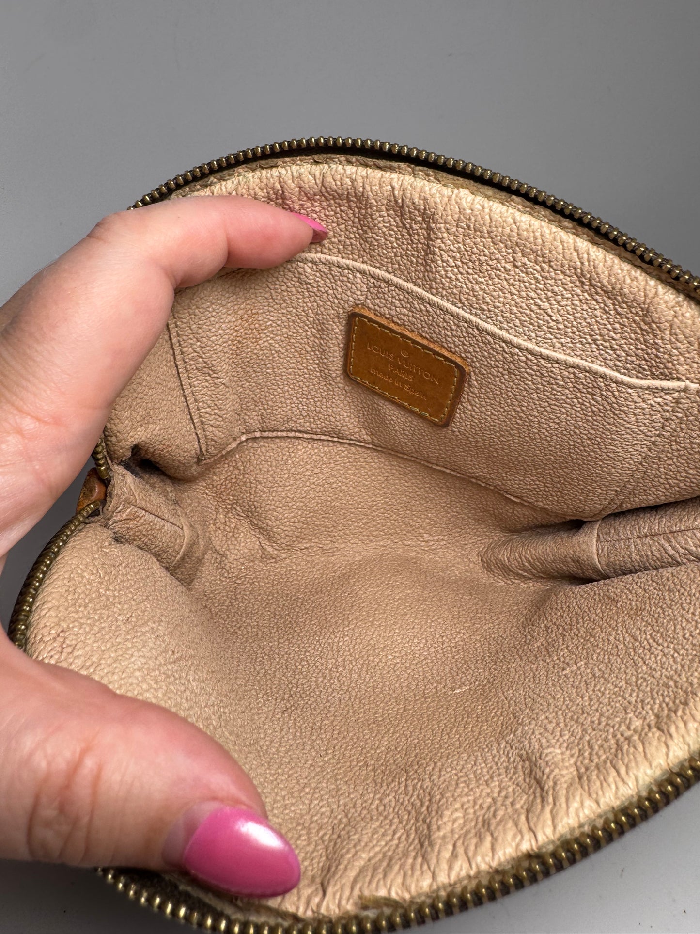 Louis Vuitton Monogram Cosmetic Case Dome Pouch, Made in Spain, September 2000