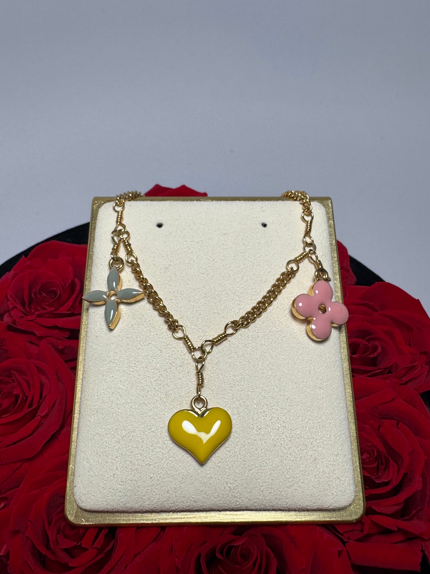 Louis Vuitton Sweet Monogram Charm Bracelet Gold Tone
