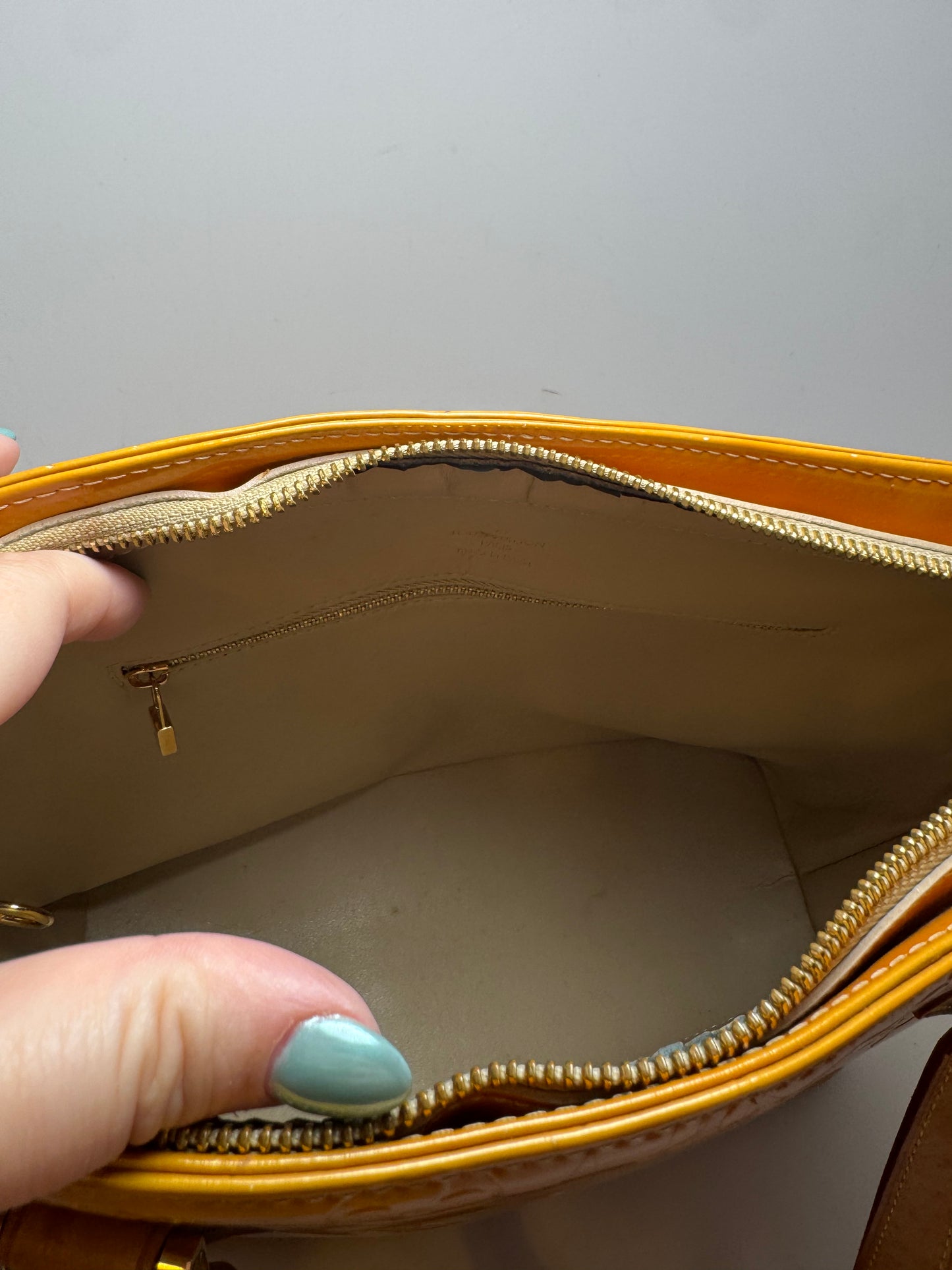 Louis Vuitton Houston Tote Sunset Gold Vernis Leather Monogram