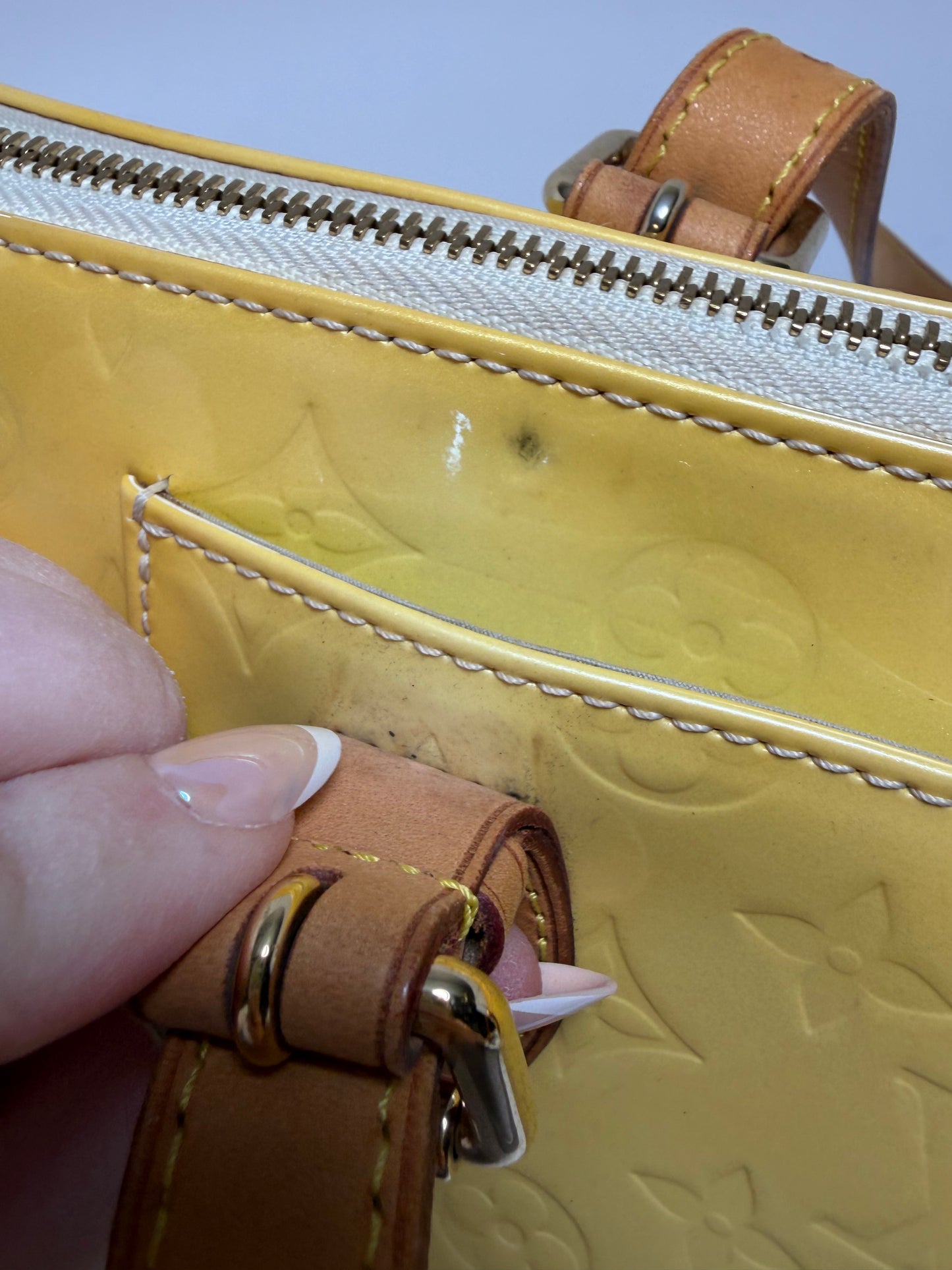 Louis Vuitton Rosewood Avenue Yellow Vernis Leather Shoulder Bag