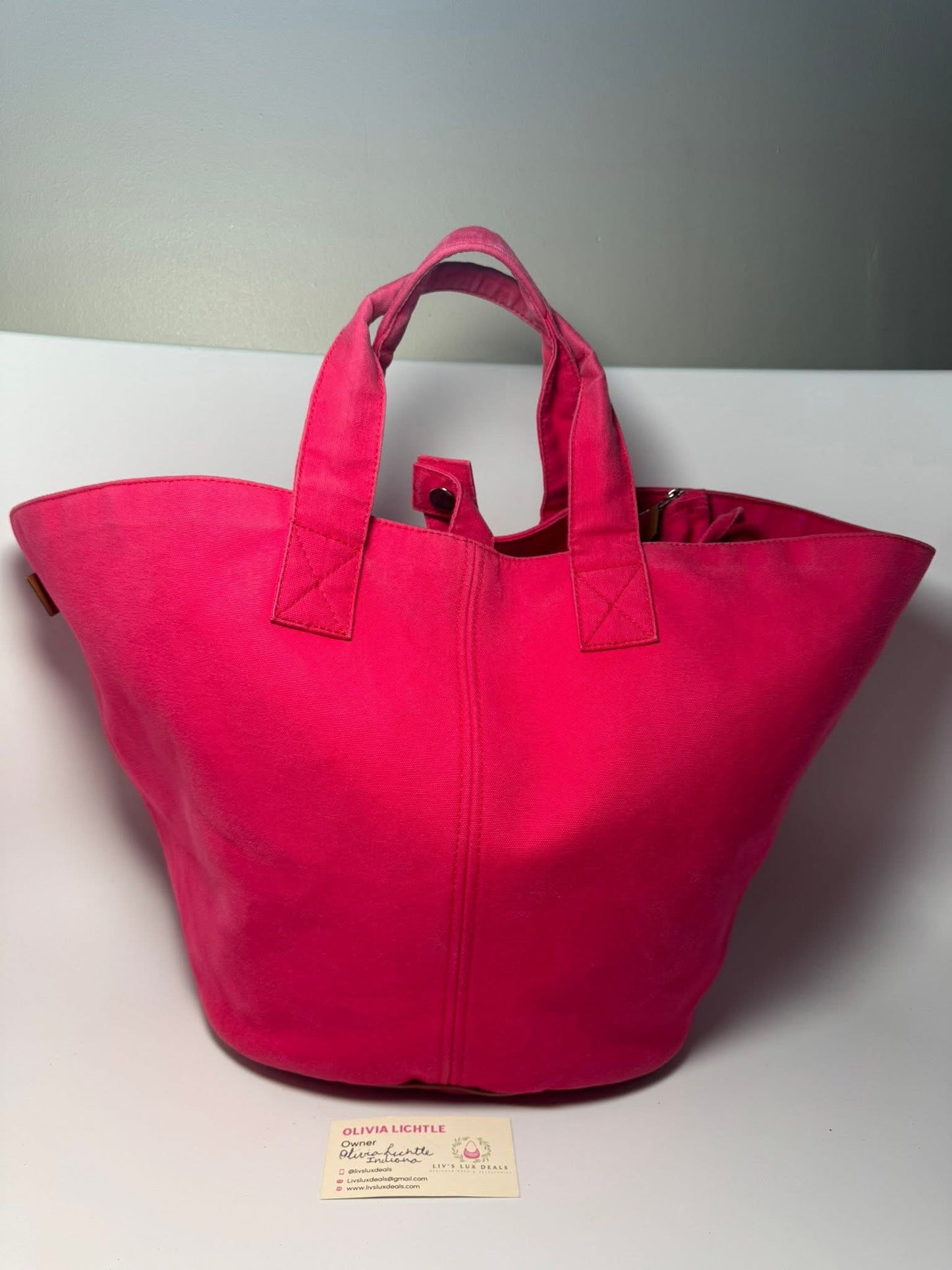 Hermes Panier De Plage MM Hot Pink Tote/Hand Bag w/Pouch