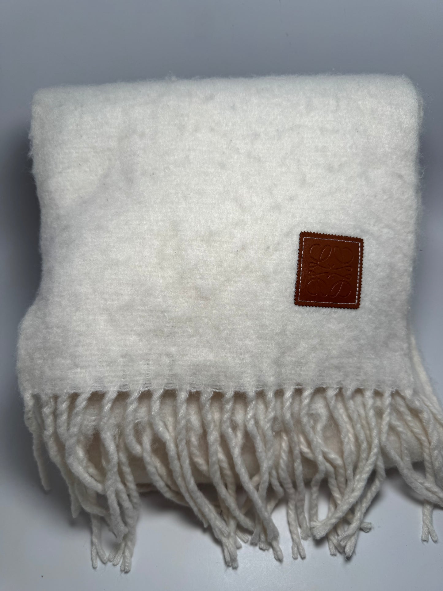 Loewe White Wool Scarf