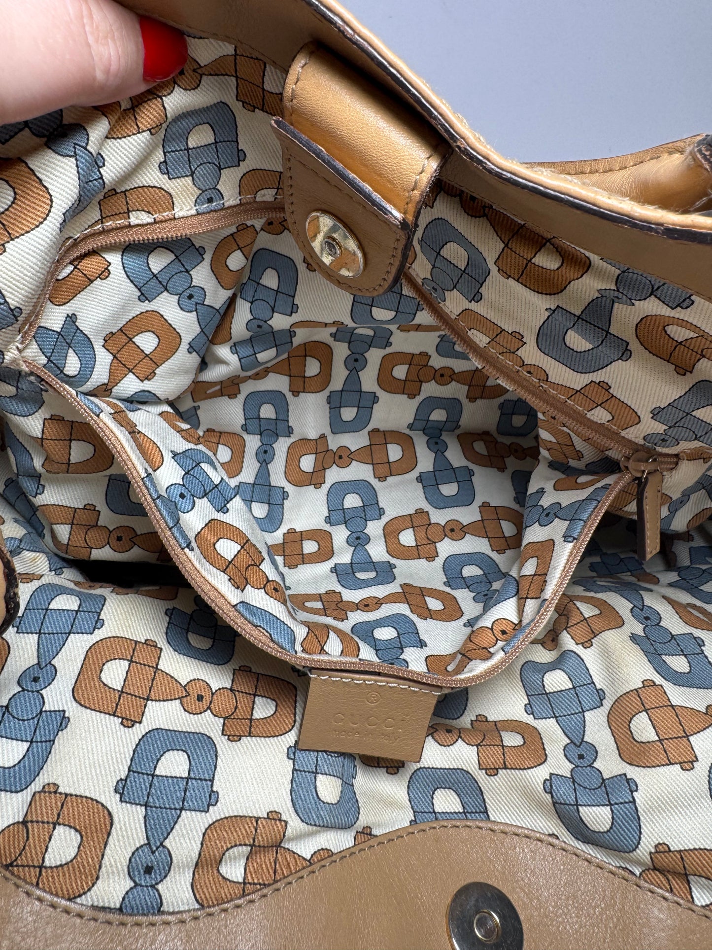 Gucci Sukey Tote Guccissima Leather Hand Bag Beige/Tan