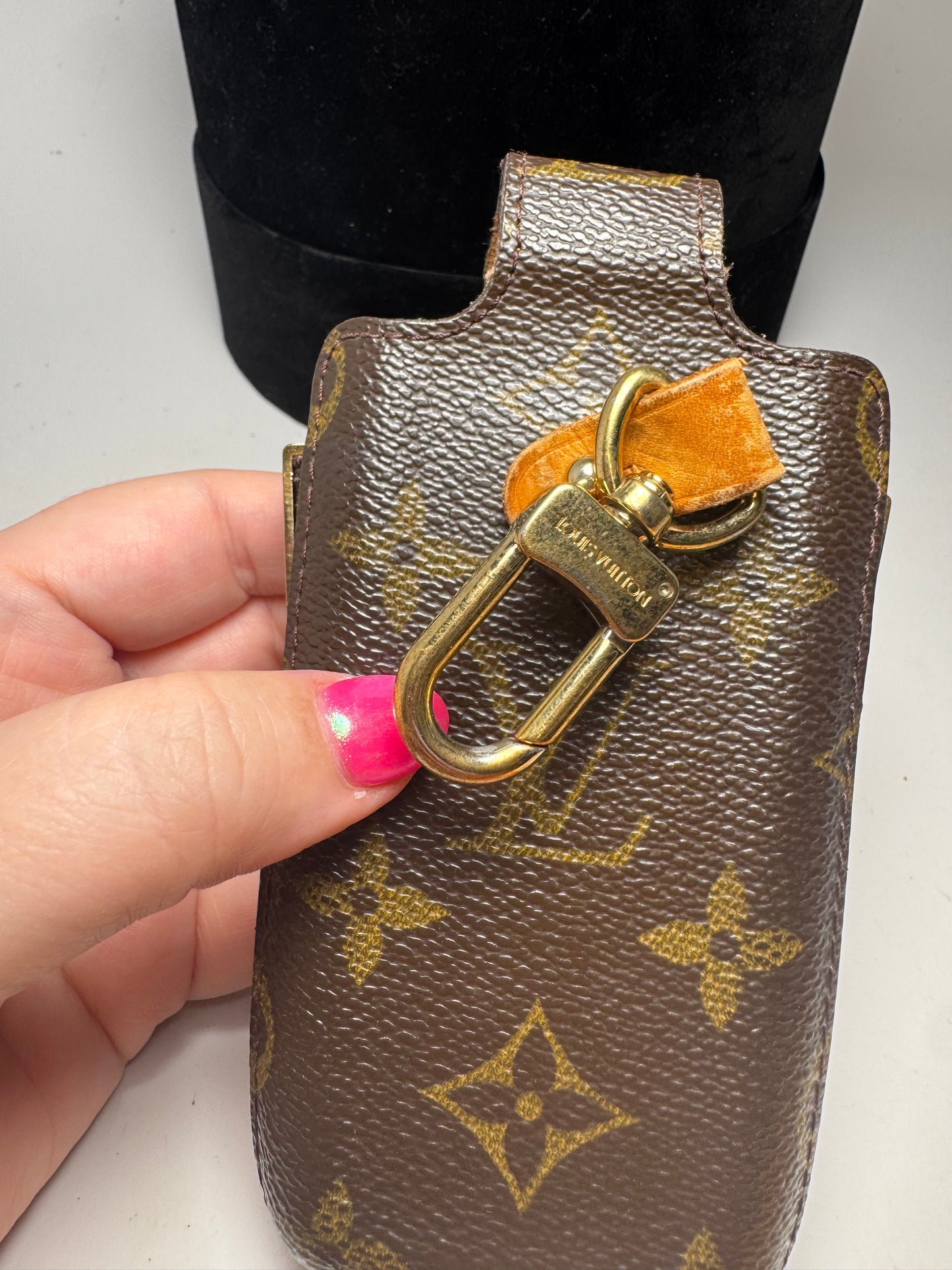Louis Vuitton Vintage Monogram Phone Case/Holder w/Key Clip