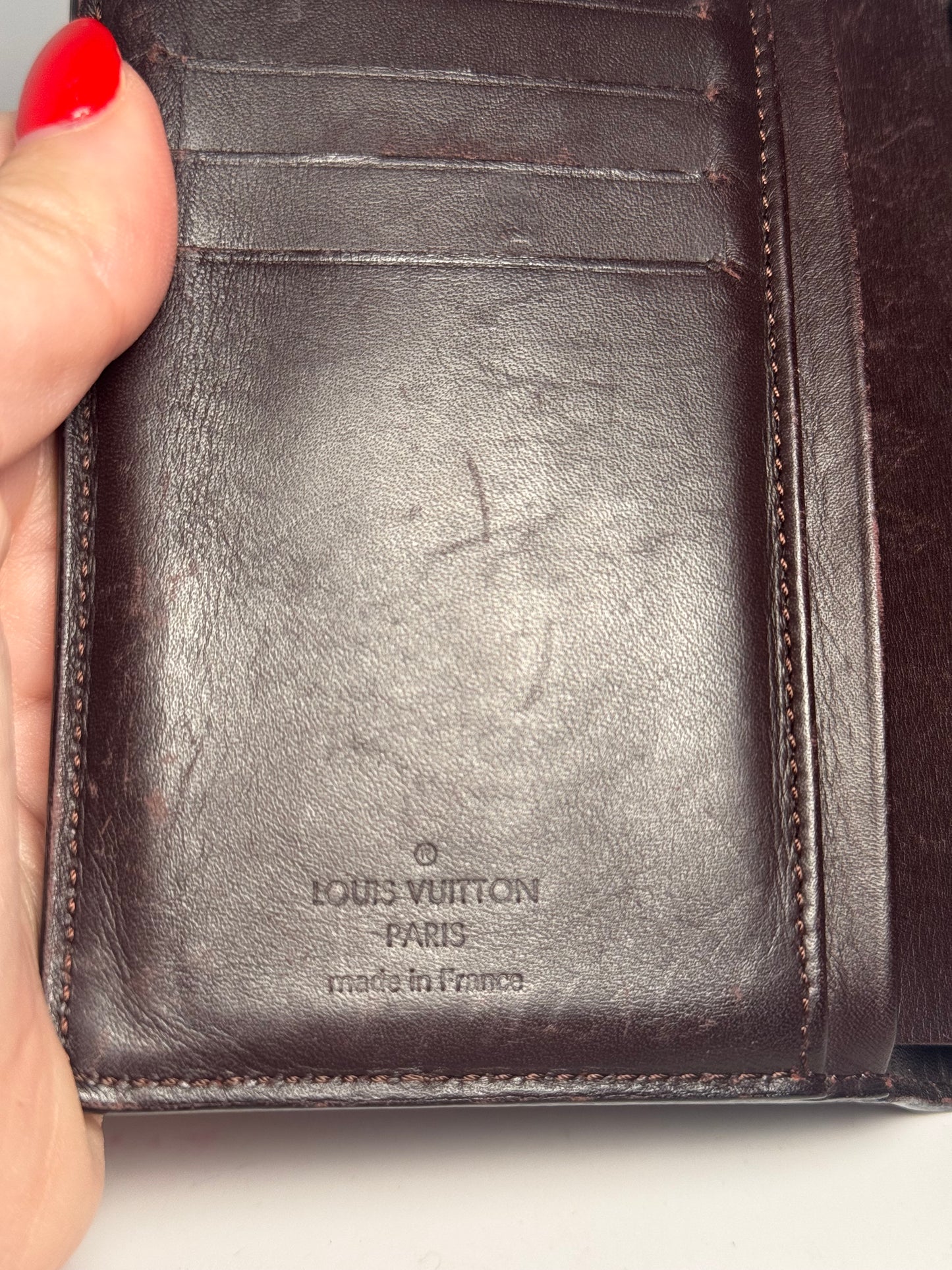 Louis Vuitton Vernis Plum Purple Monogram Compact Kiss Lock French Wallet
