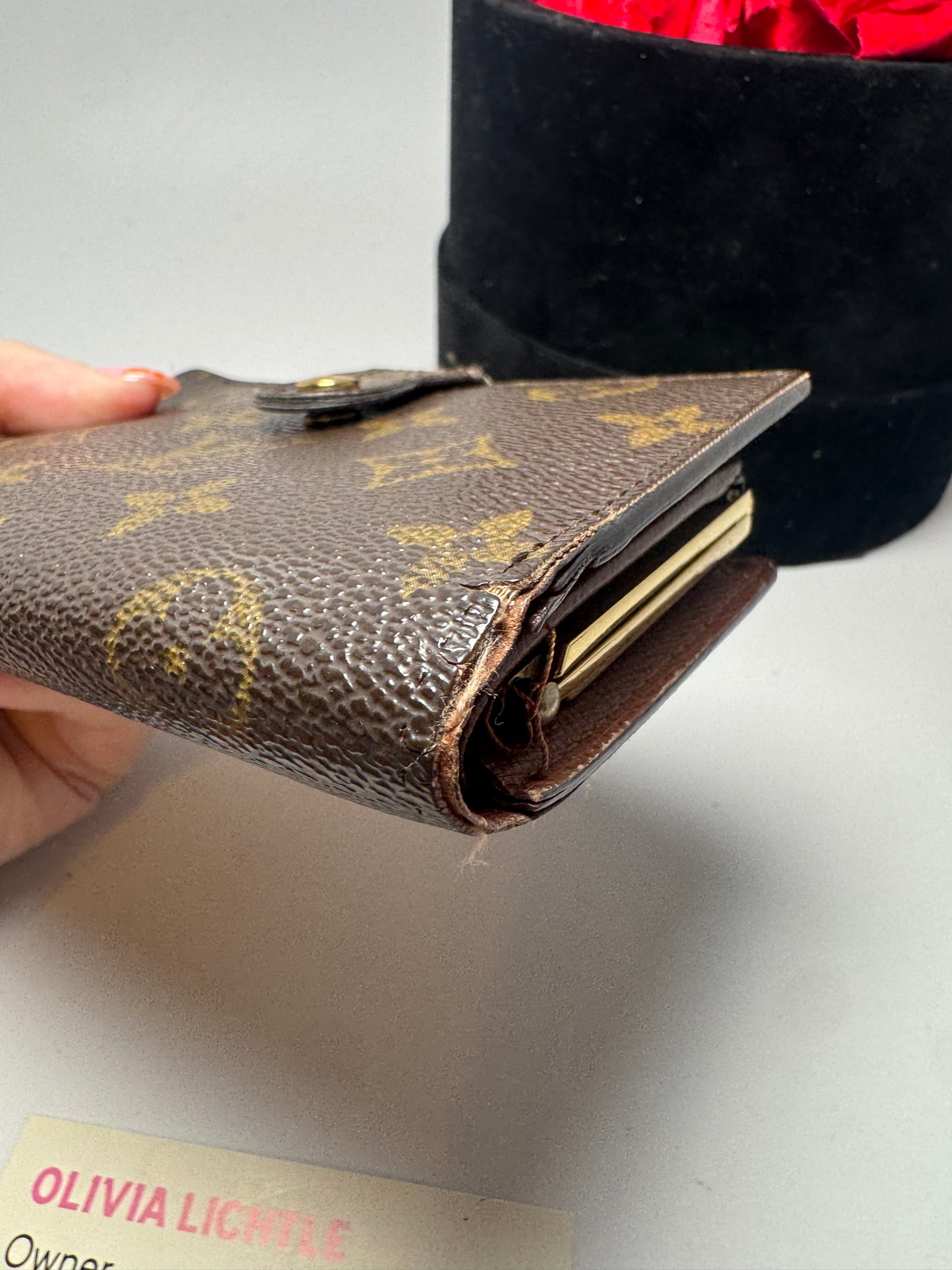 Louis Vuitton French Purse Kiss Lock Monogram Wallet- Fair Condition