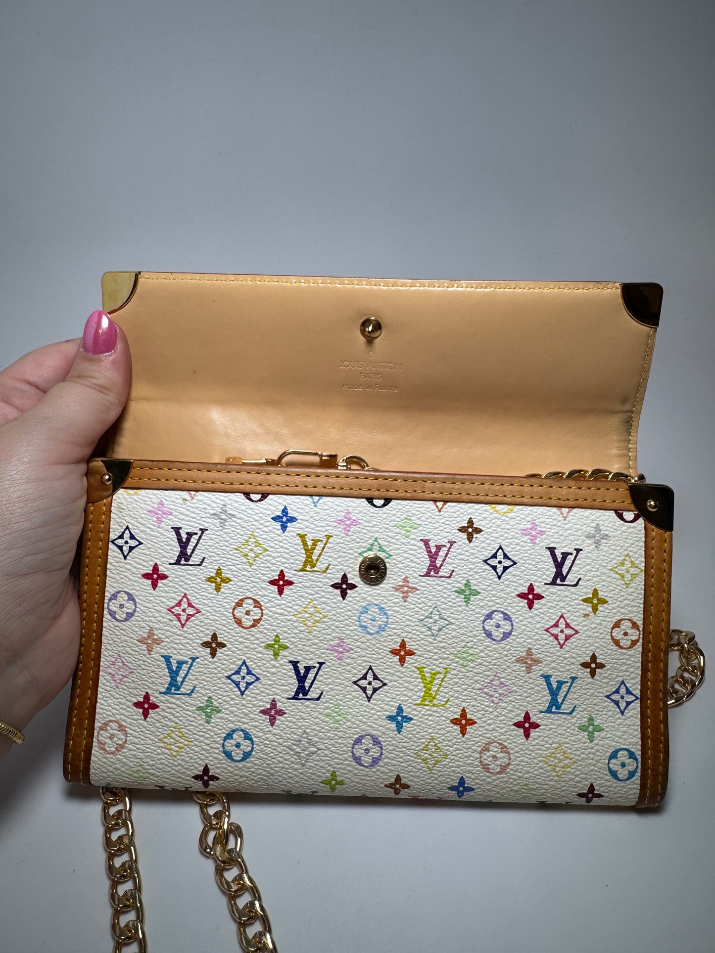 Louis Vuitton Multicolor Porte Tressor International Wallet on chain- April 2005 in France
