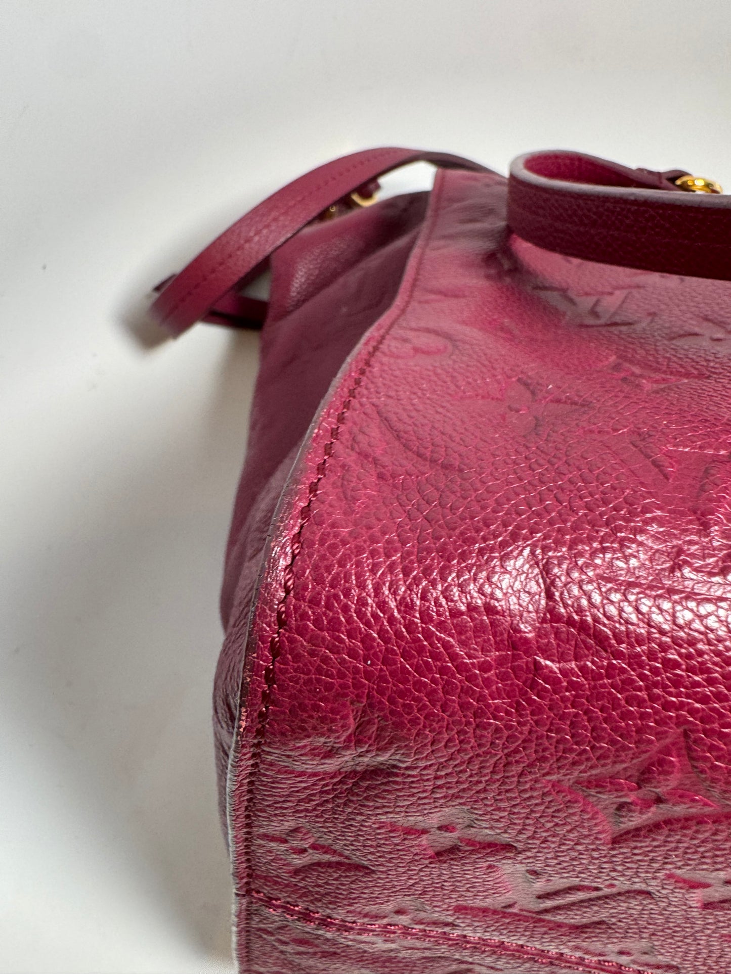 Louis Vuitton Lumineuse PM Purple Burgundy Empriente Leather Satchel/Shoulder Bag