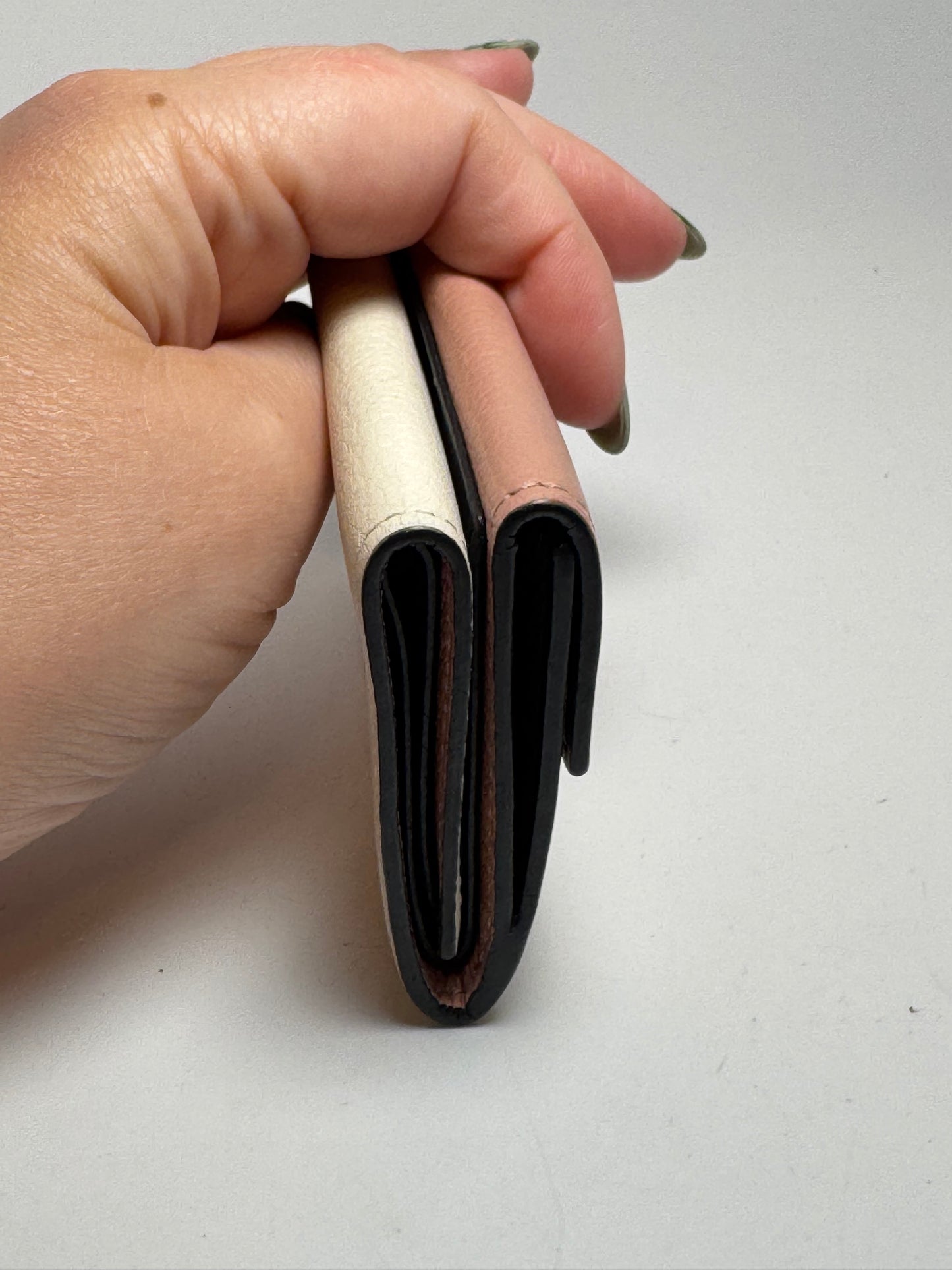 Louis Vuitton Calfskin Lockmini Wallet Rose Ballerine Maito White Black