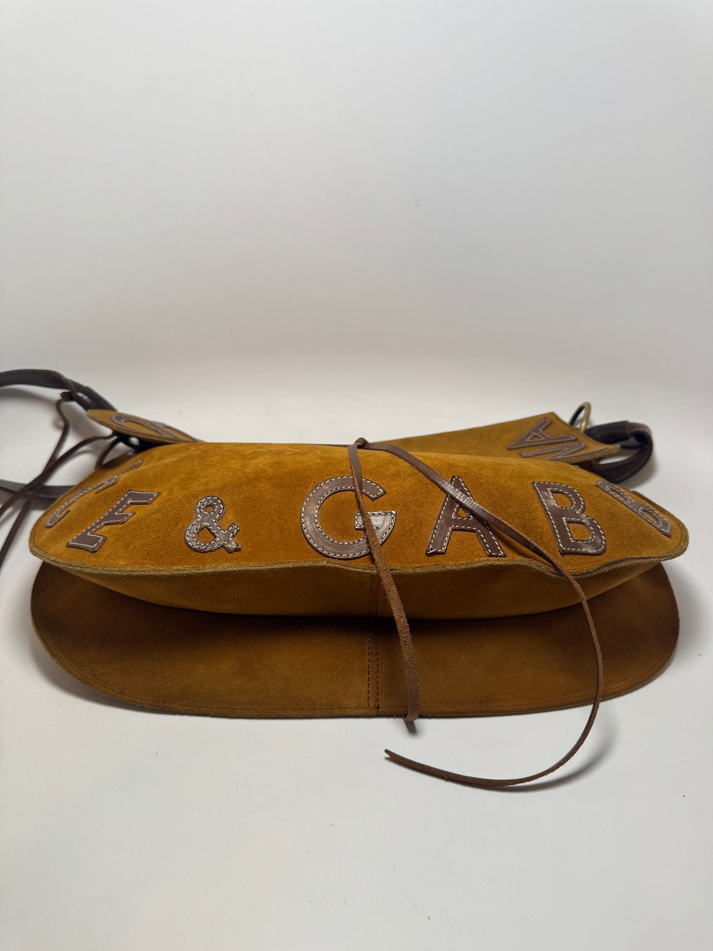 Dolce & Gabbana Suede Tassel Leather Shoulder Bag