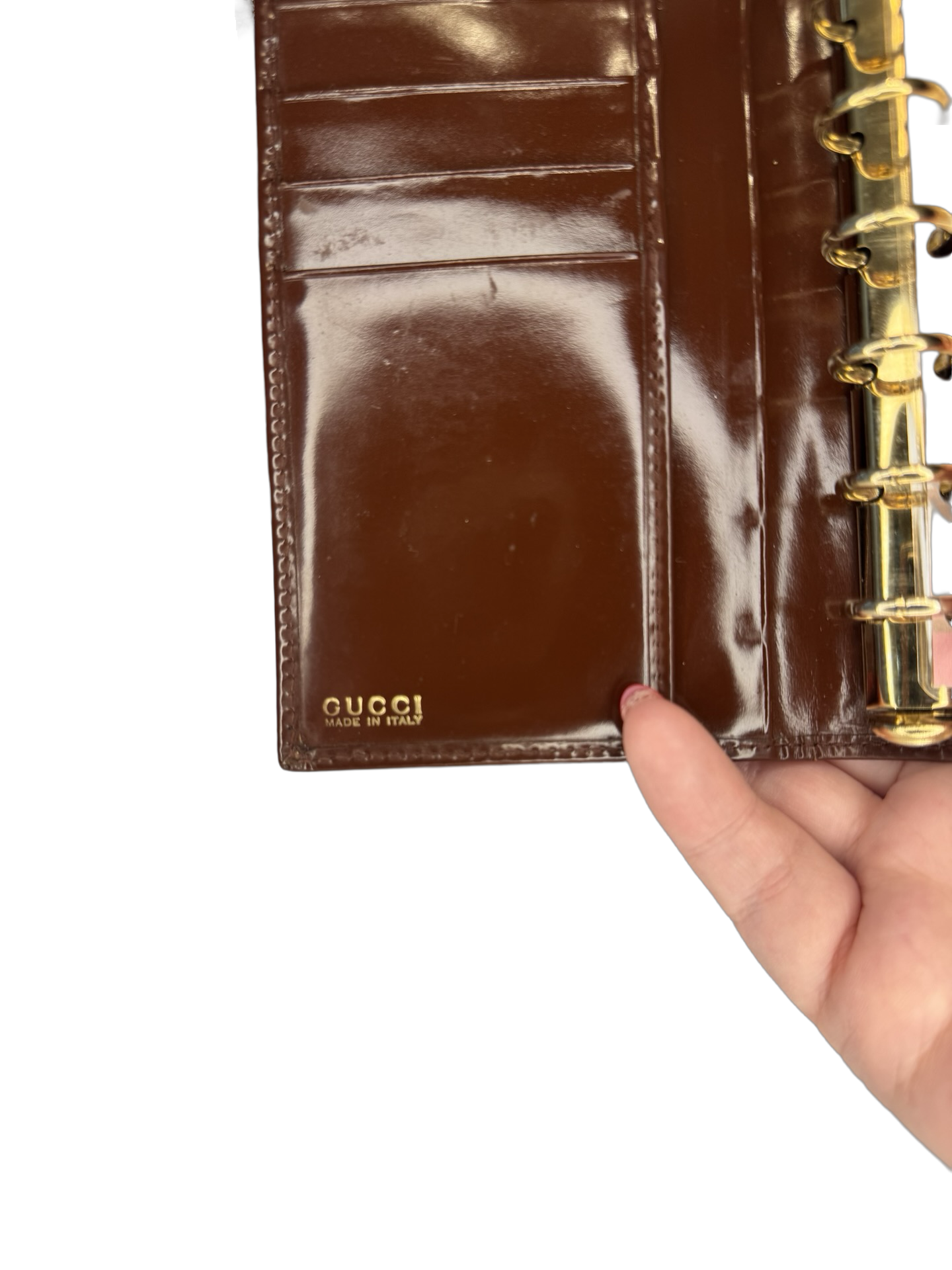 Gucci Mini Agenda Planner/Wallet GUC Red Burgundy Leather Vintage Designer