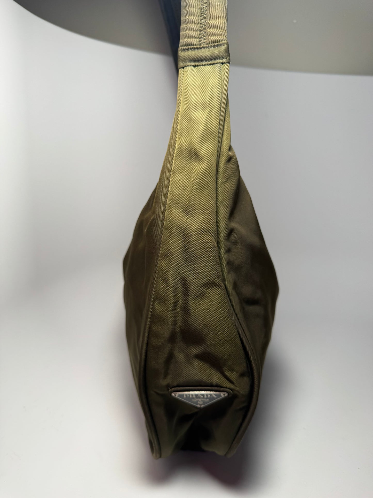Prada Olive Green Nylon Shoulder Bag